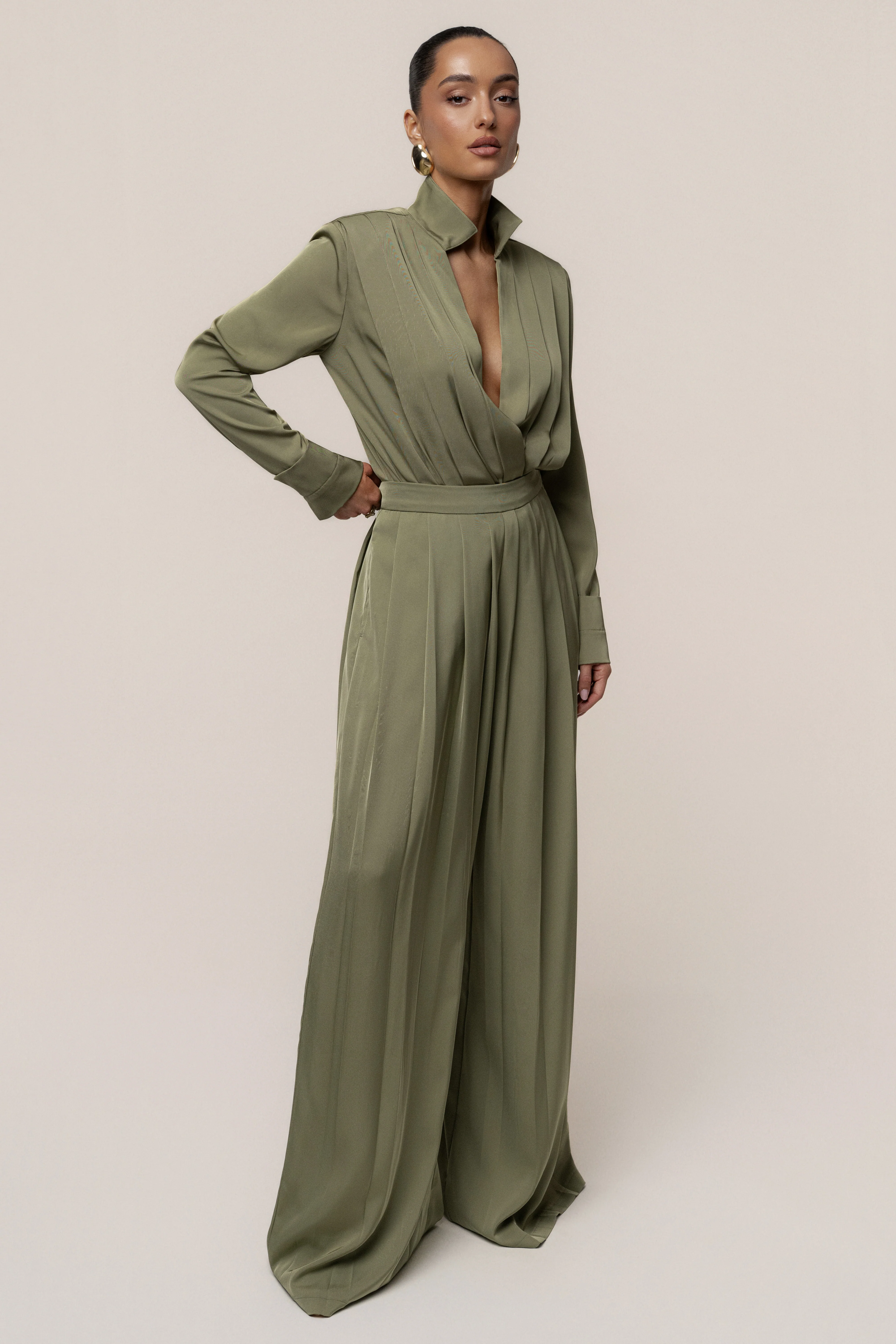 Olive Visionary Pleated Bodysuit - Image 6