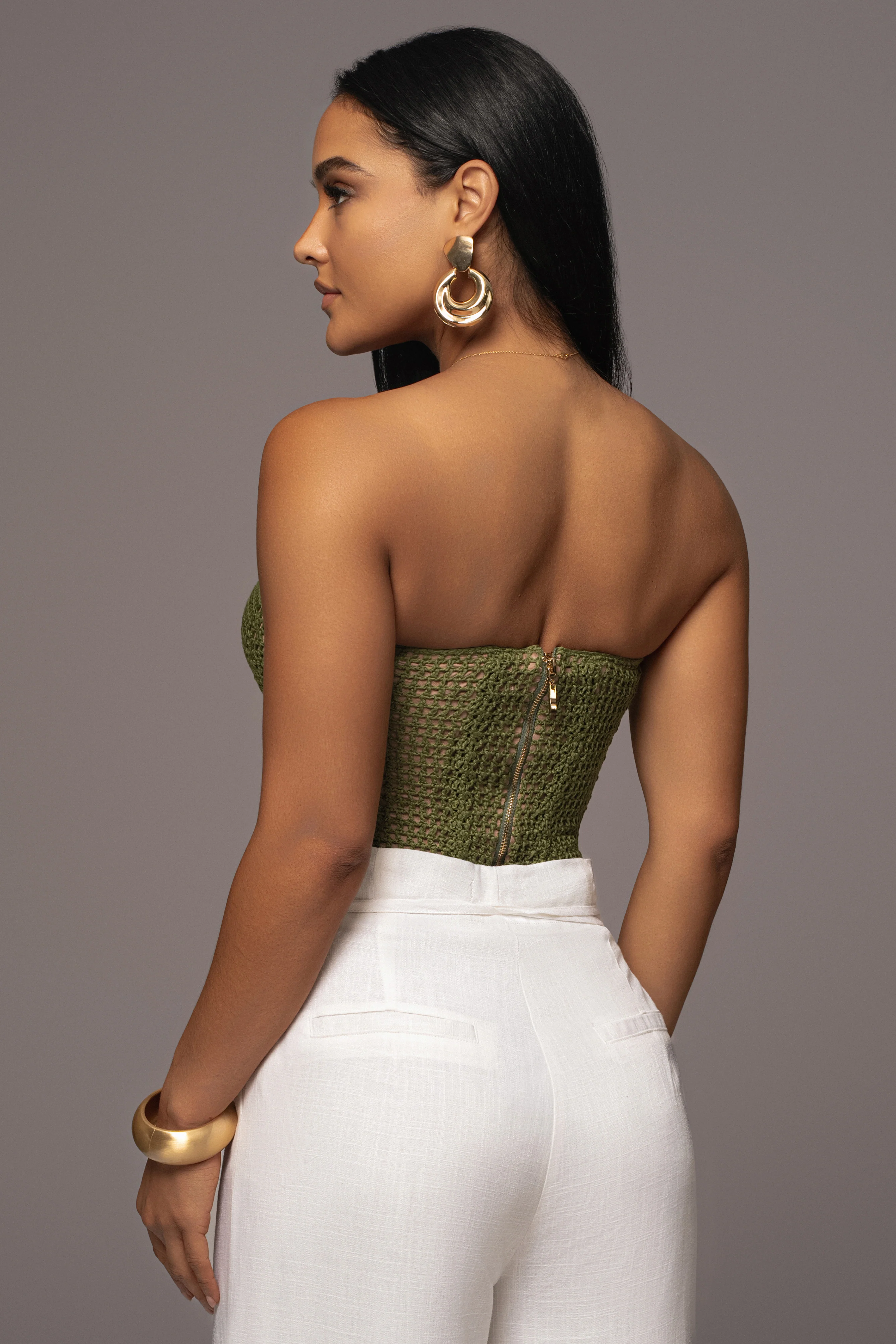 Olive Want It All Crochet Bustier - Image 8