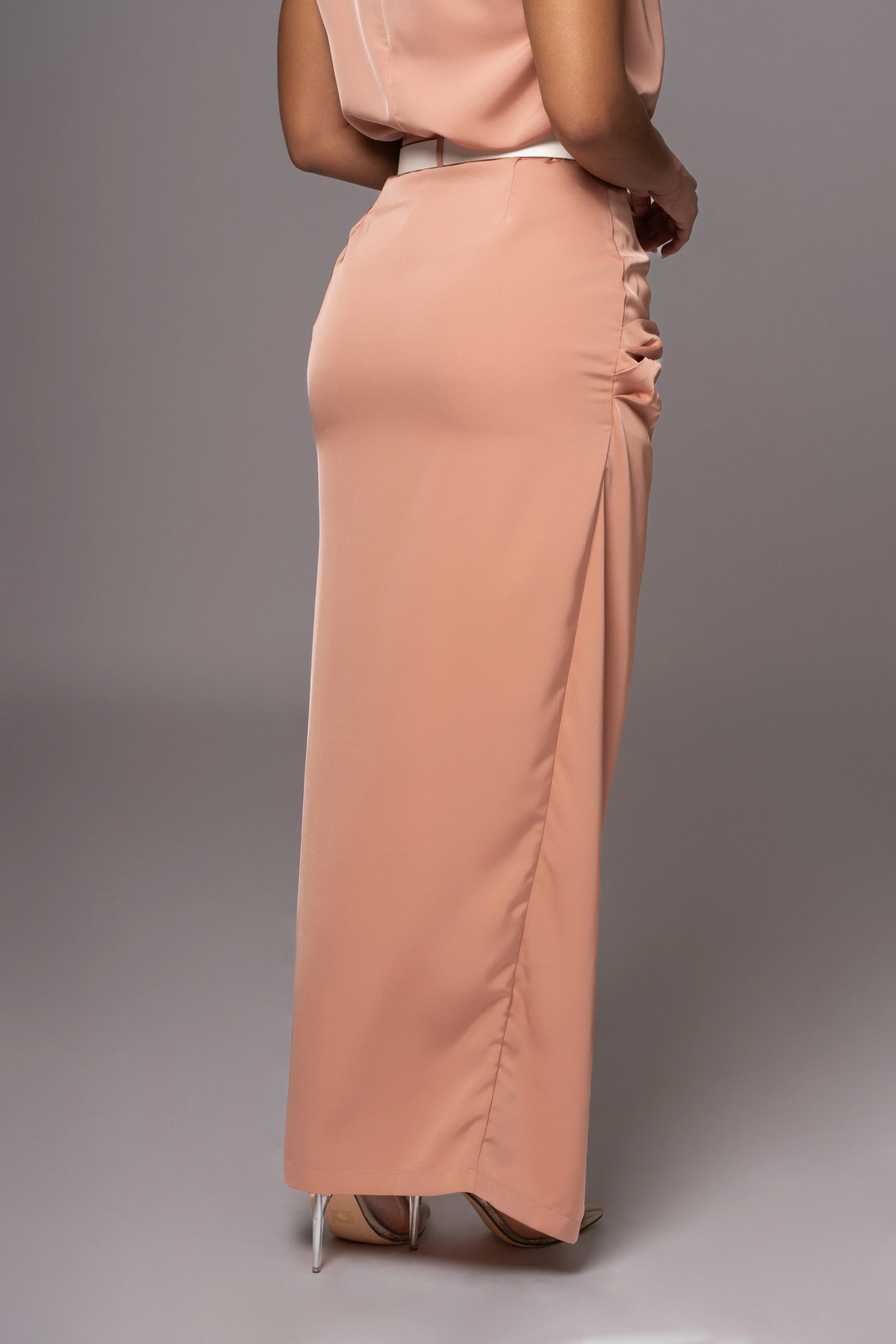 Peach Jamila Drape Skirt - Image 6