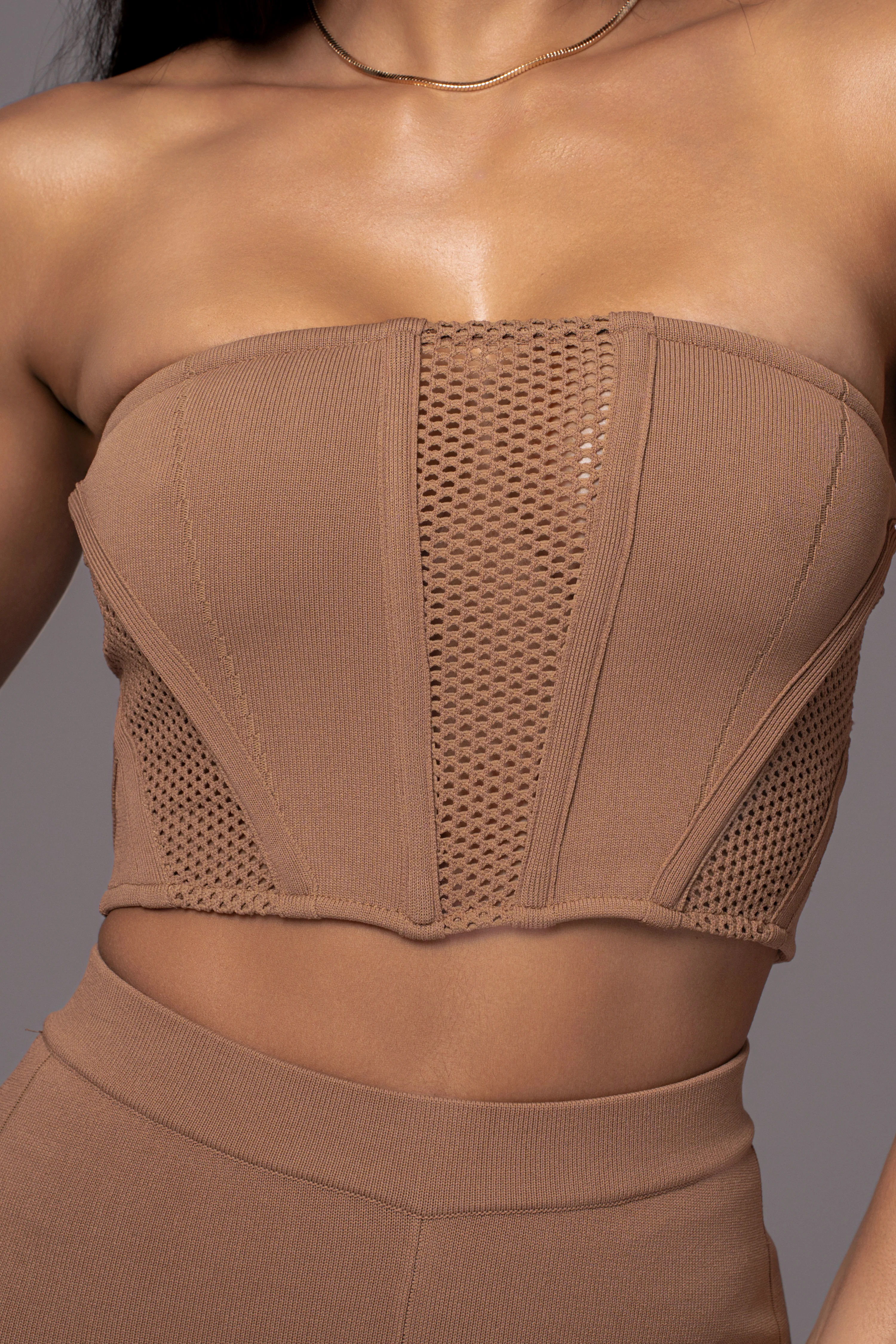 Pecan Freda Knit Bustier - Image 3