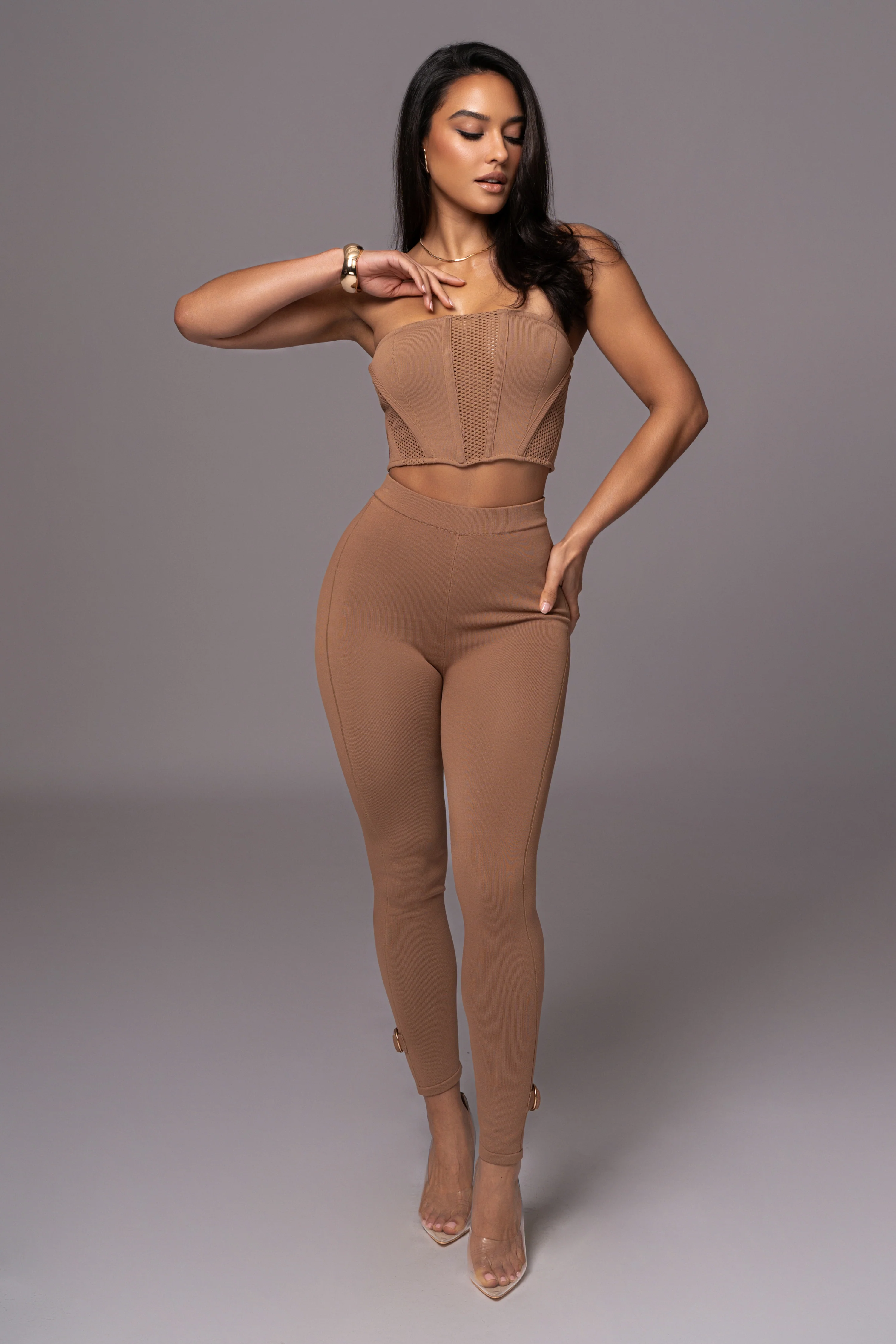 Pecan Freda Knit Bustier - Image 7