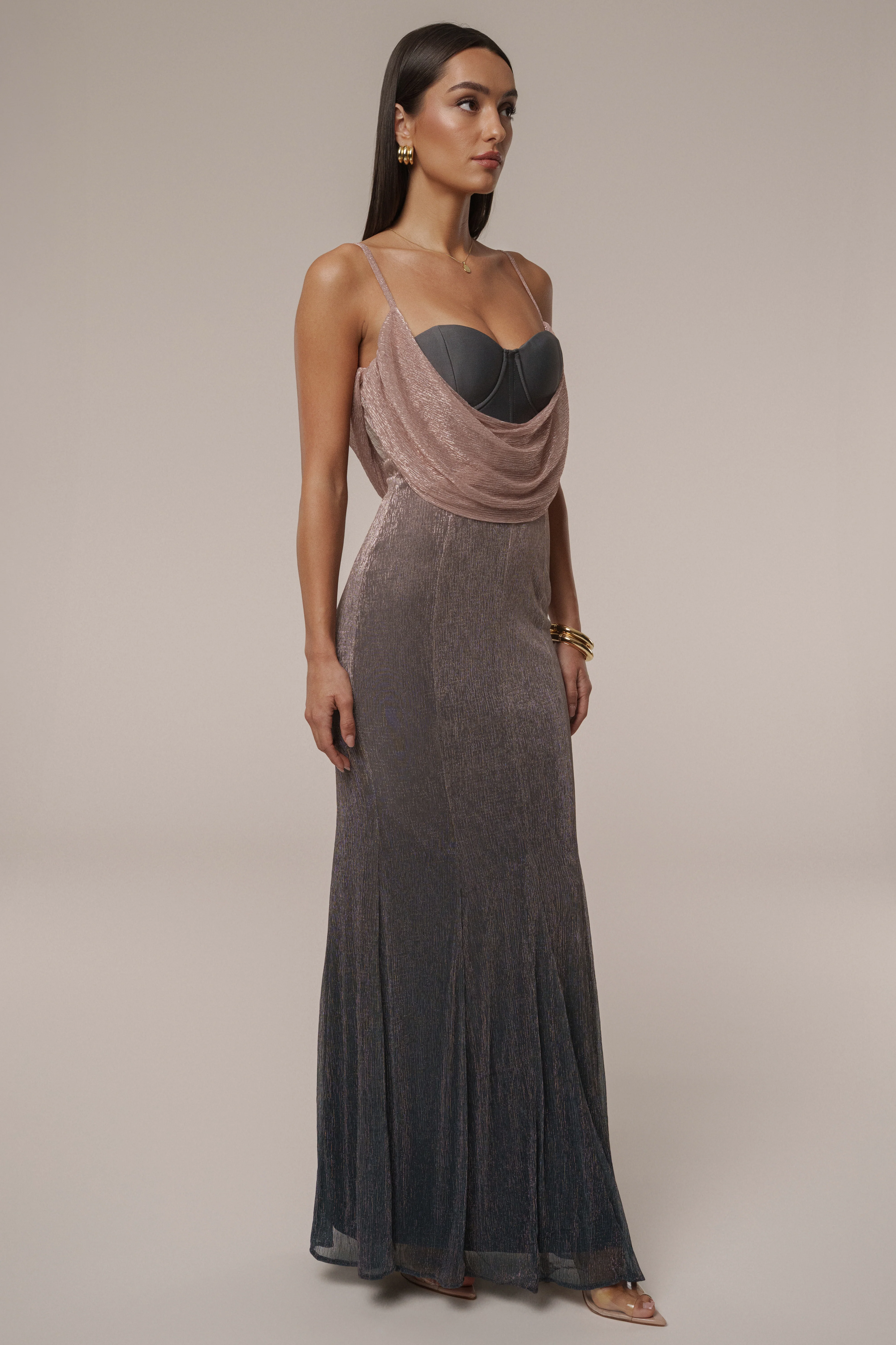 Pink Dusk Shimmery Nights Maxi Dress - Image 12