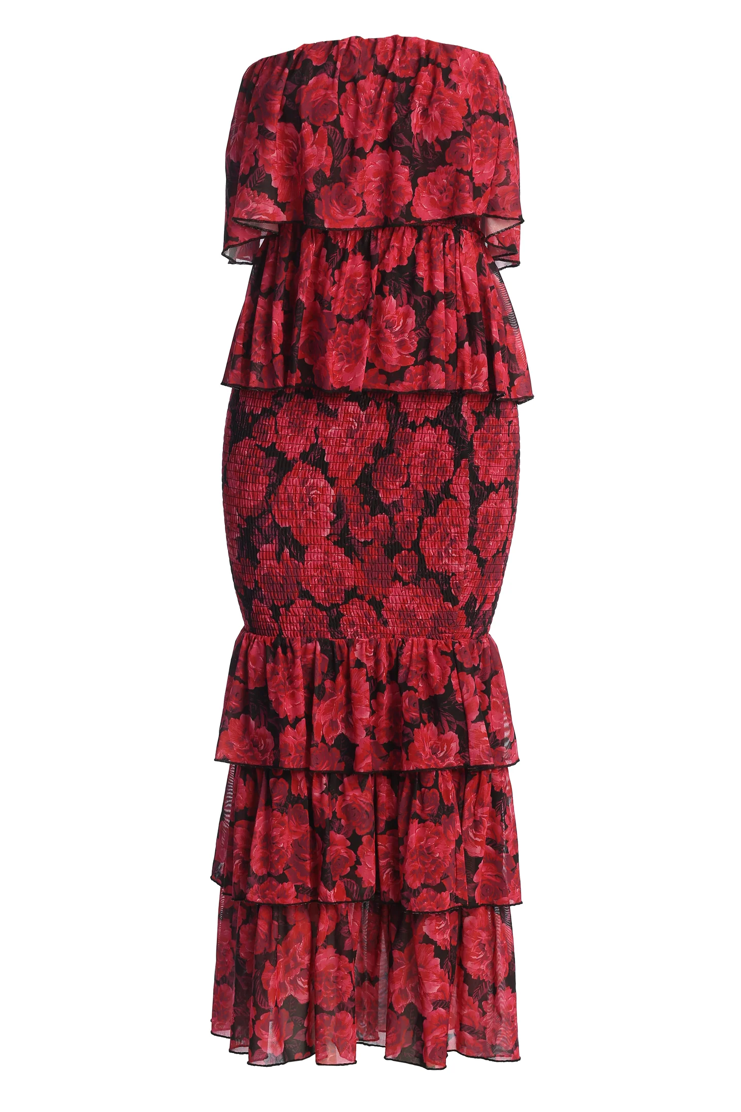 Pink Floral Casa Blanca Ruffle Dress - Image 4