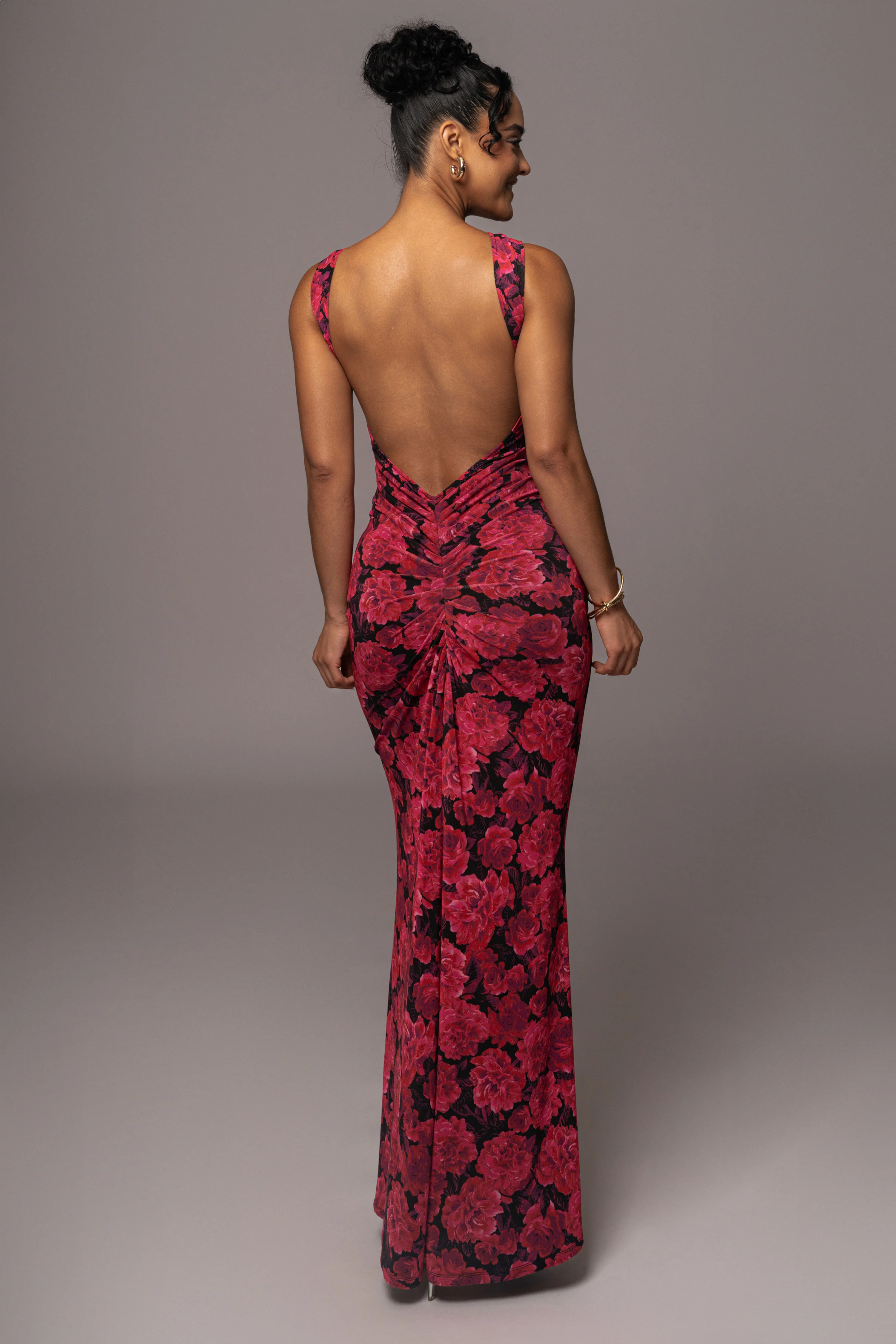 Pink Floral Front And Center Maxi Dress - Image 10