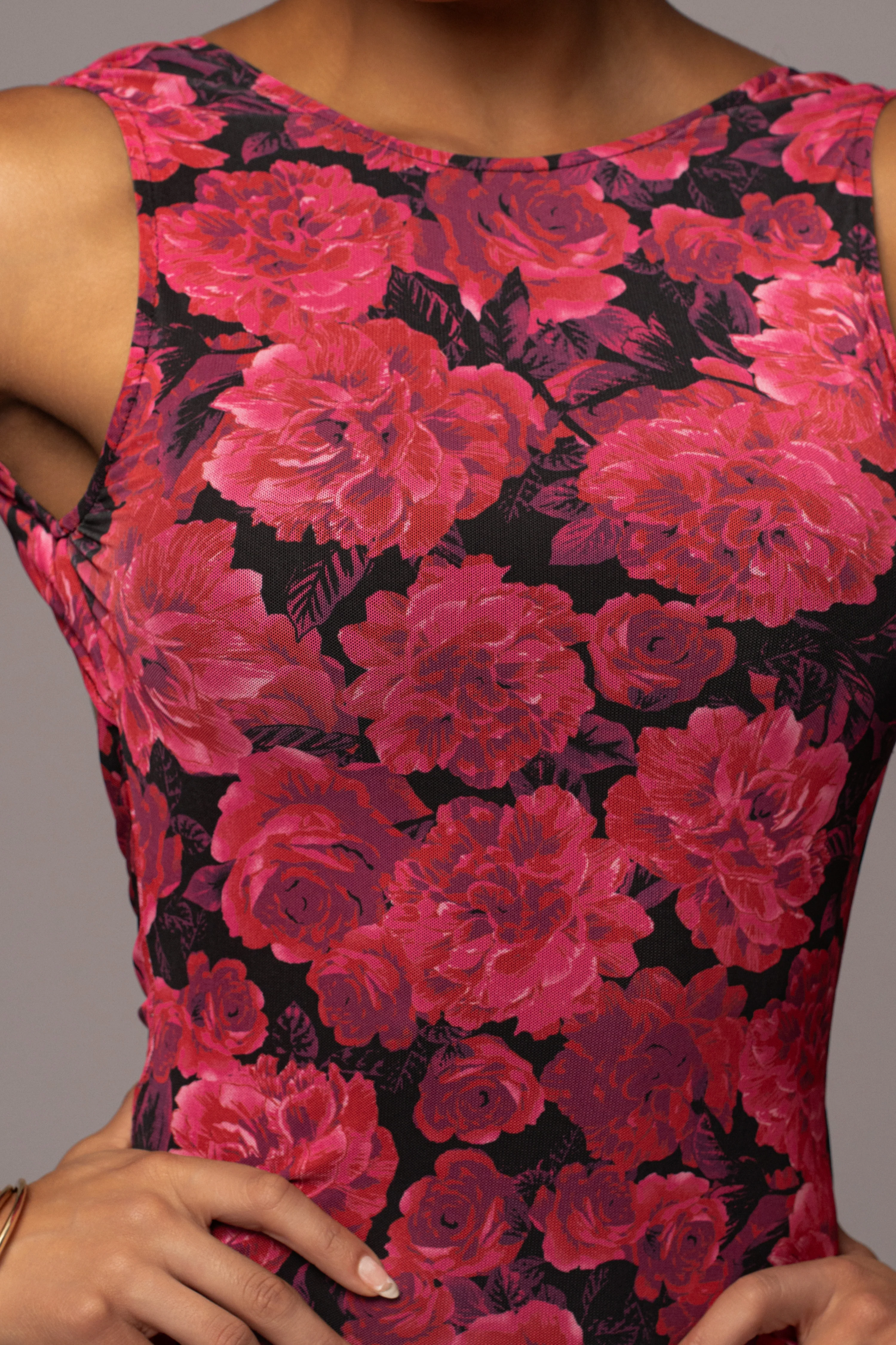 Pink Floral Front And Center Maxi Dress - Image 11