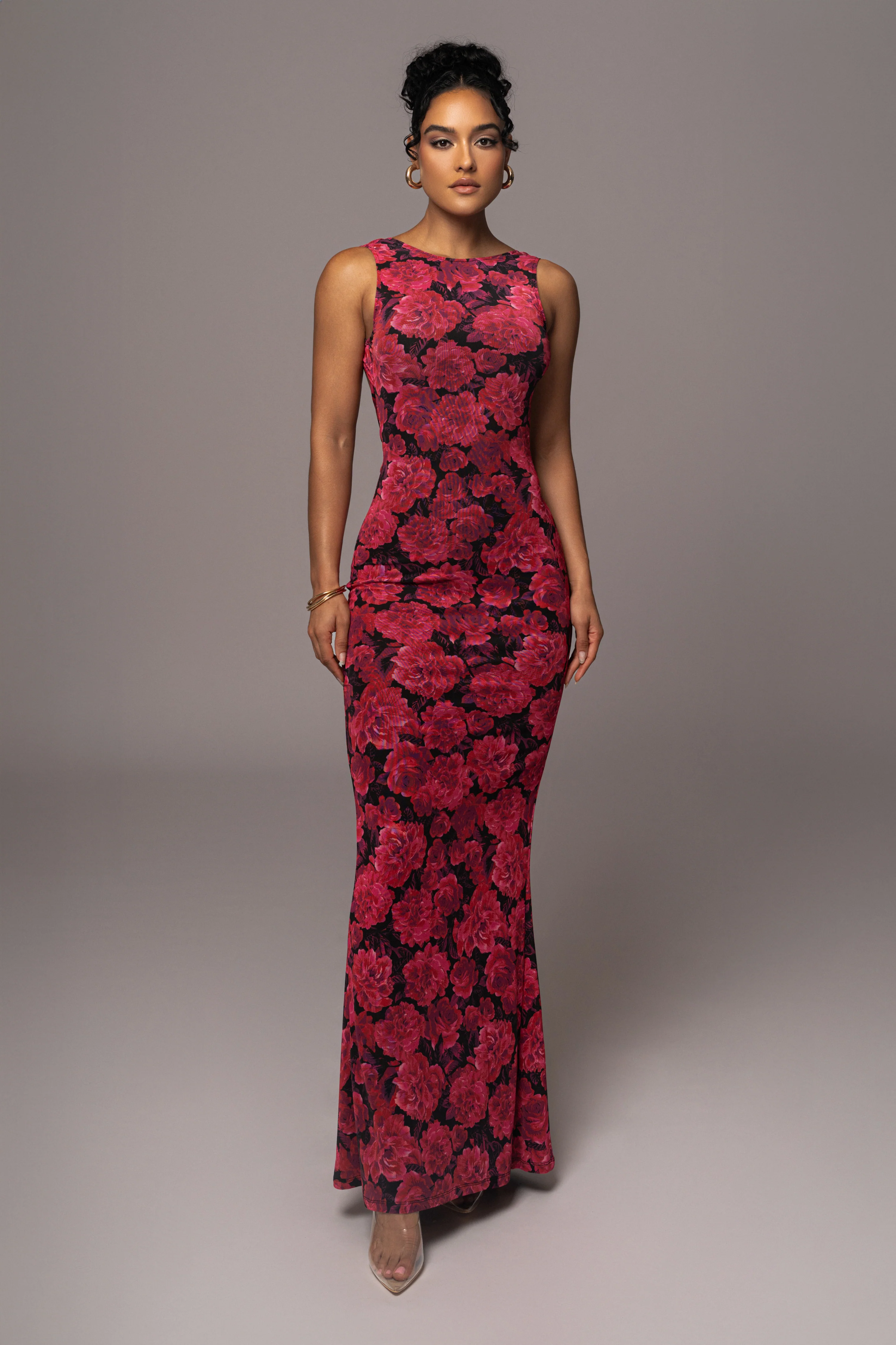 Pink Floral Front And Center Maxi Dress - Image 5