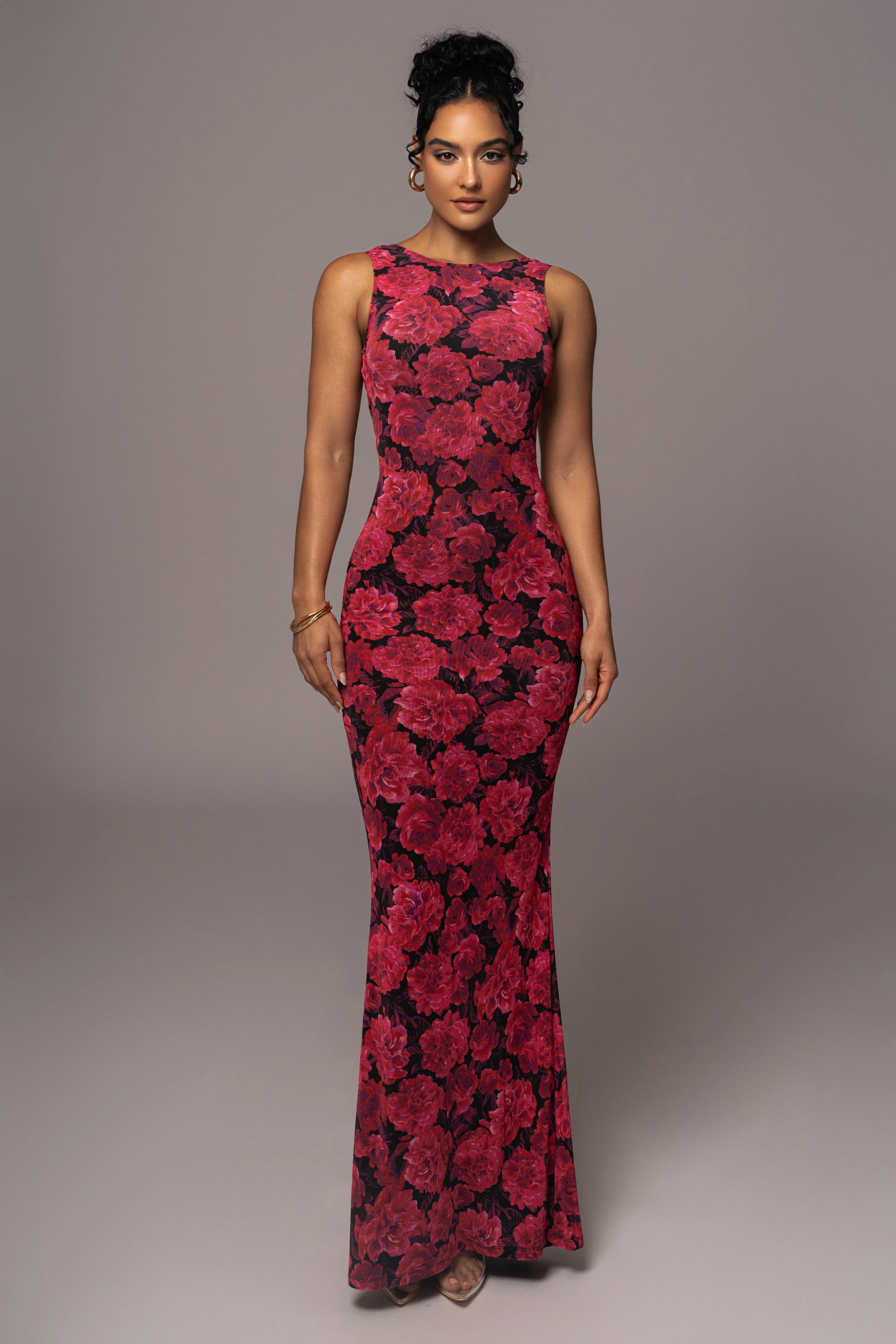 Pink Floral Front And Center Maxi Dress - Image 7