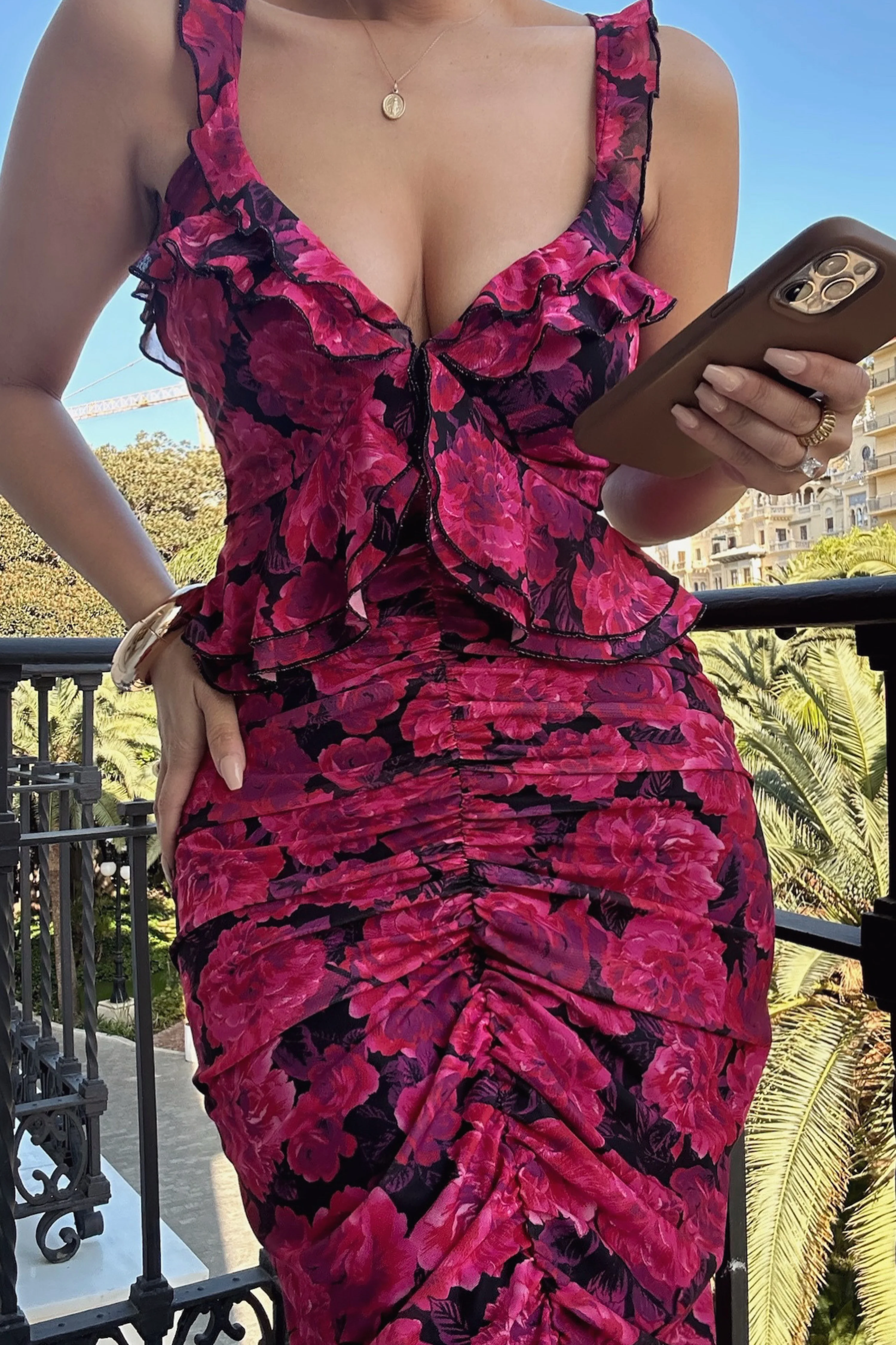 Pink  La Costa Ruffle Maxi Dress - Image 3