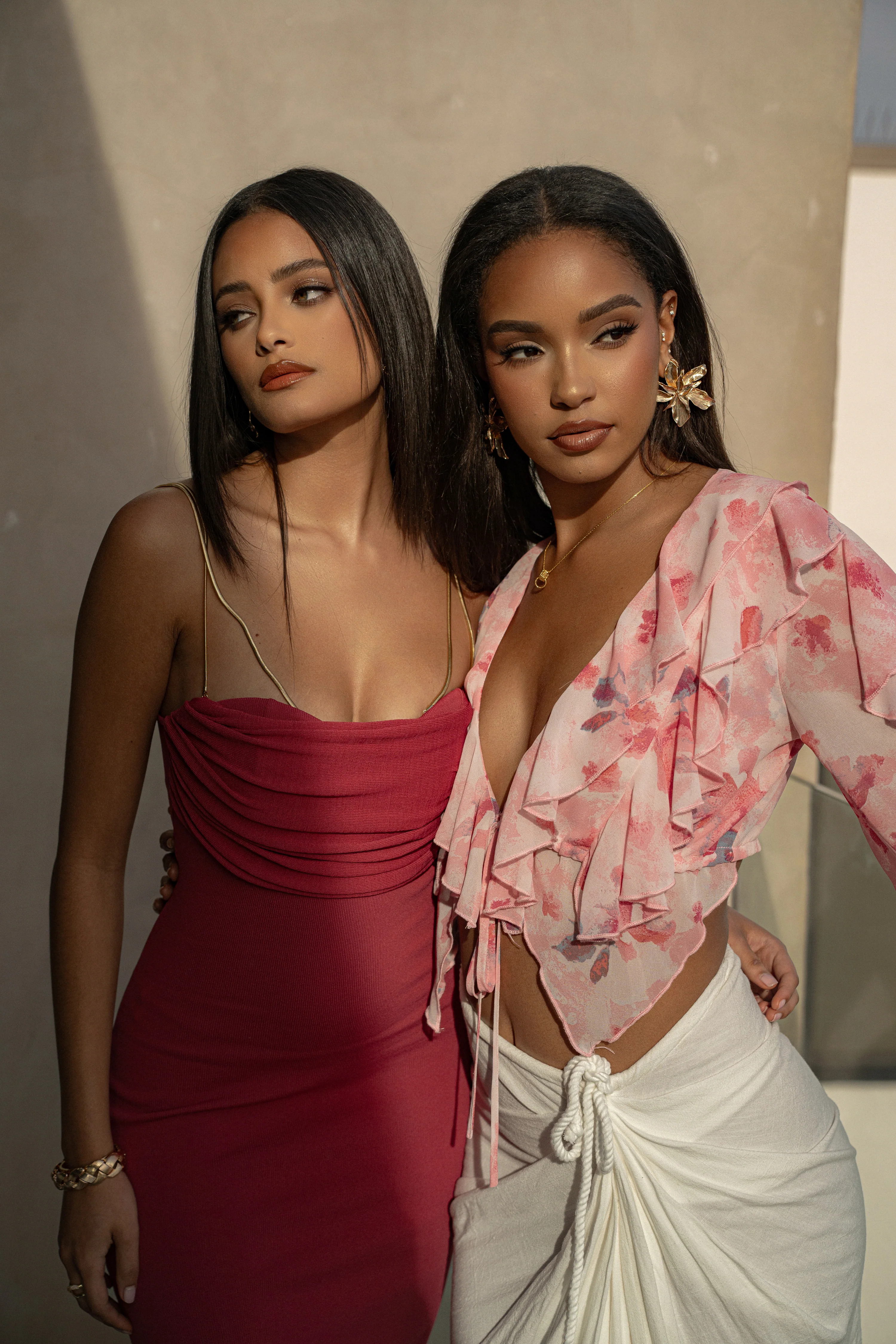 Pink La Lune Drape Midi Dress - Image 9