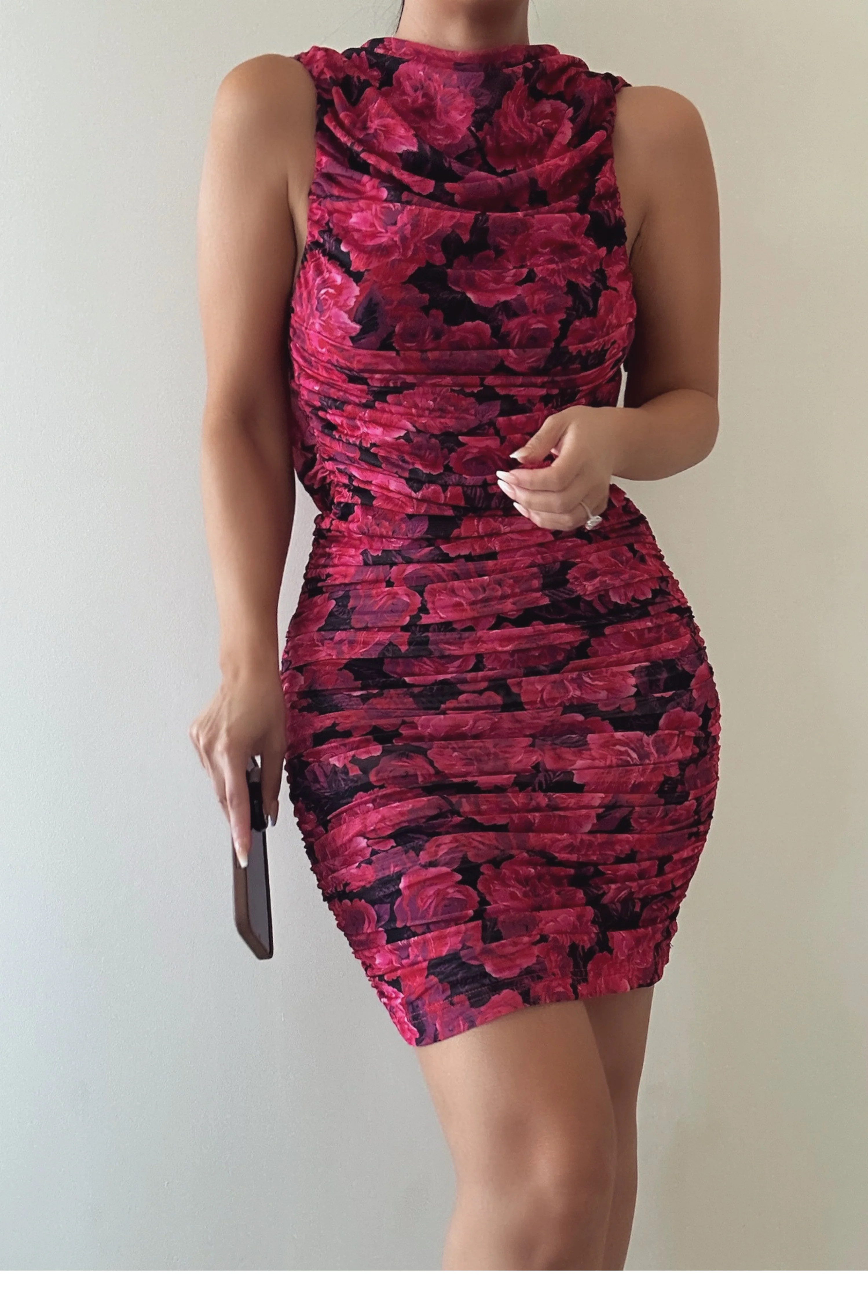 Pink Paraiso Cowl Back Dress