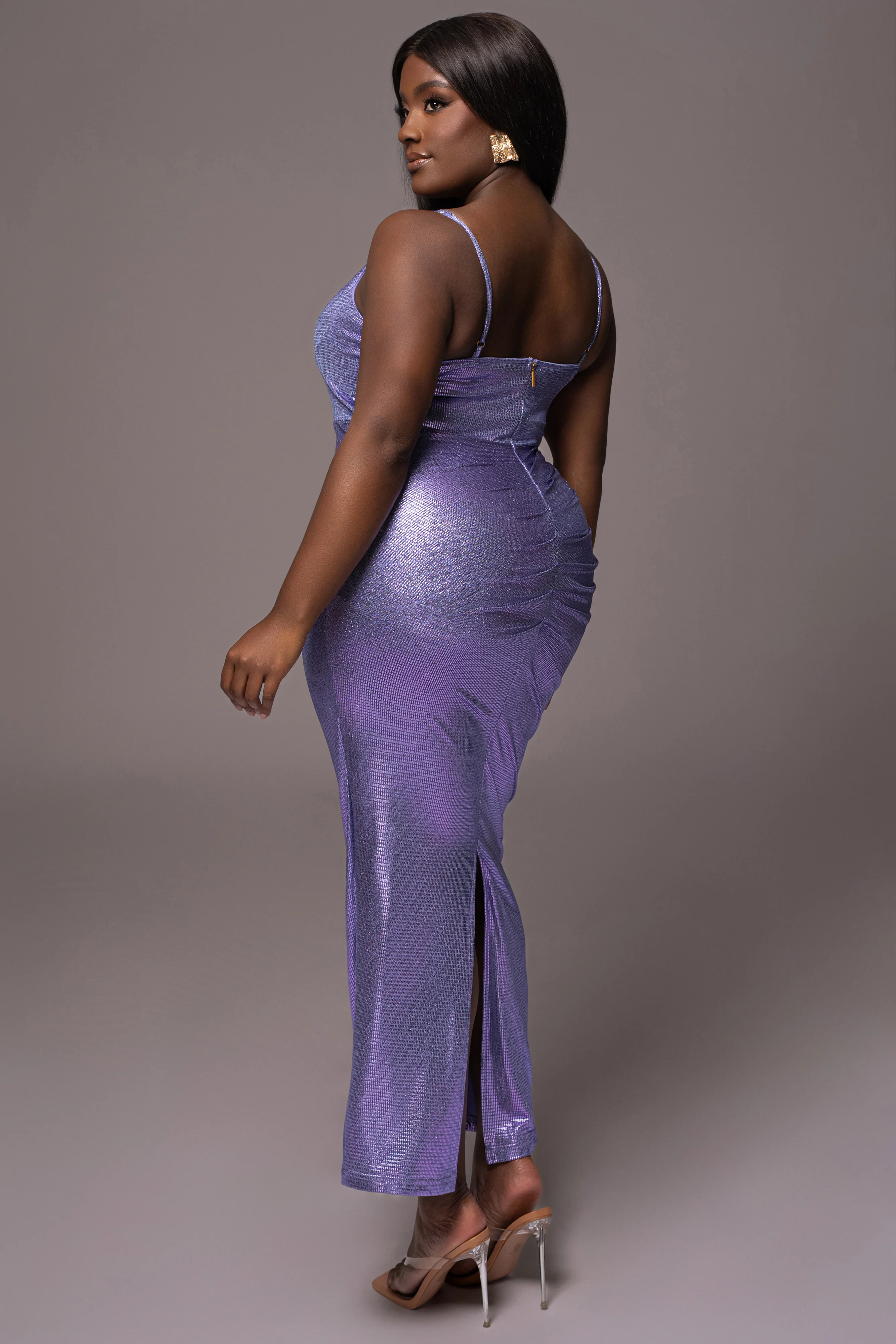 Purple Rubi Cowl Neck Cocktail Dress - Image 12