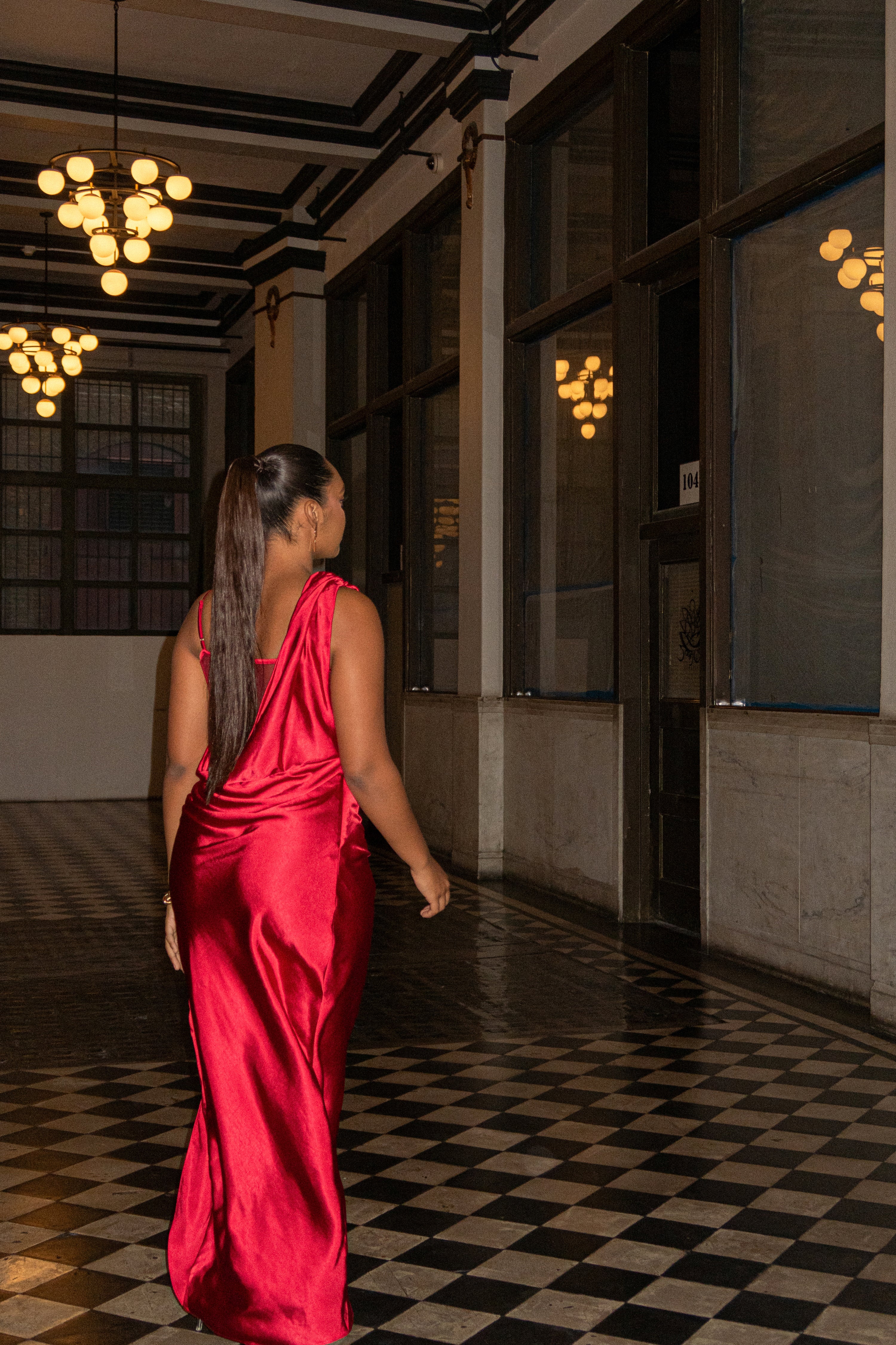 Red Anastacia Drape Maxi Dress - Image 13