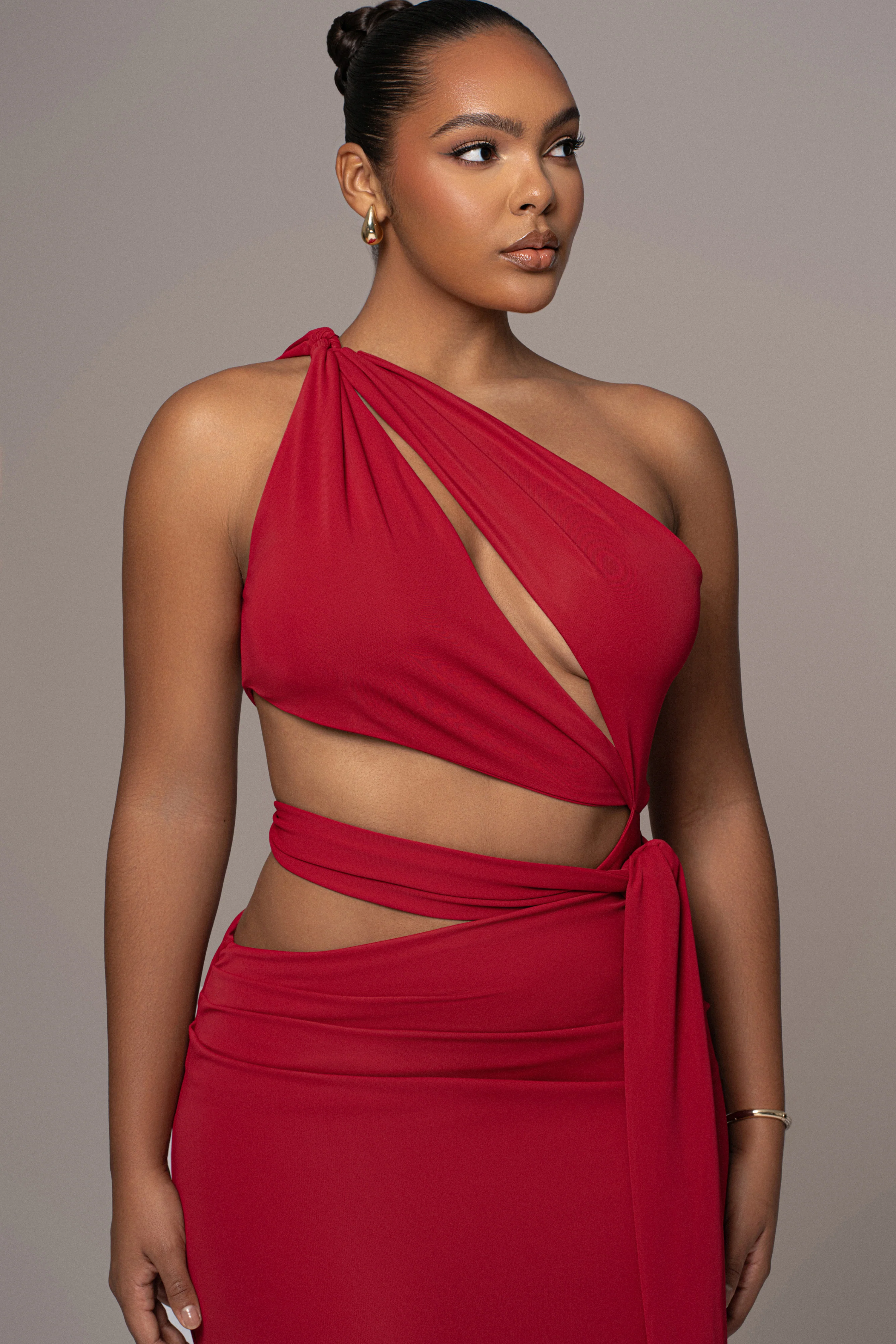 Red Athenia Keyhole Maxi Dress - Image 2
