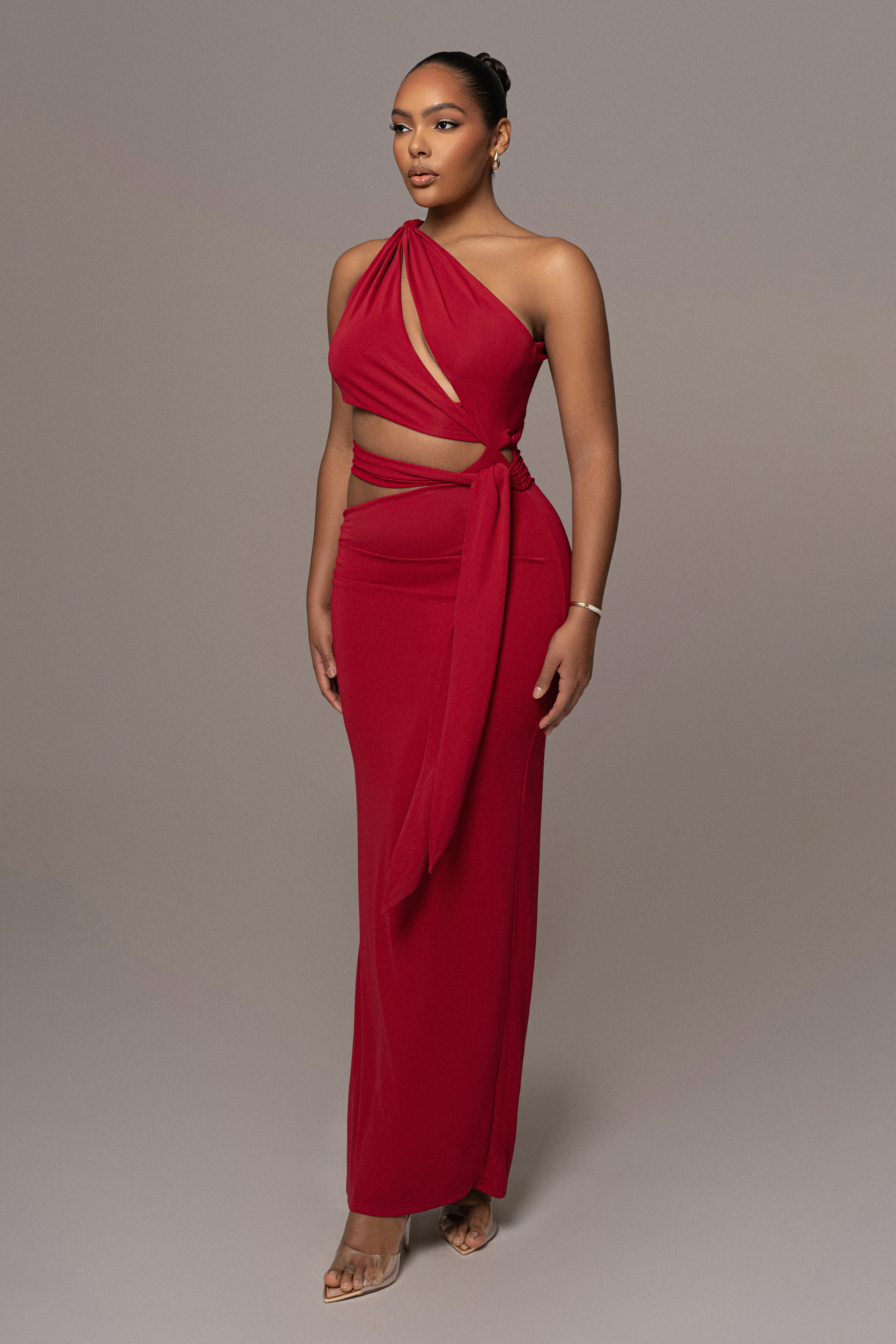Red Athenia Keyhole Maxi Dress - Image 3