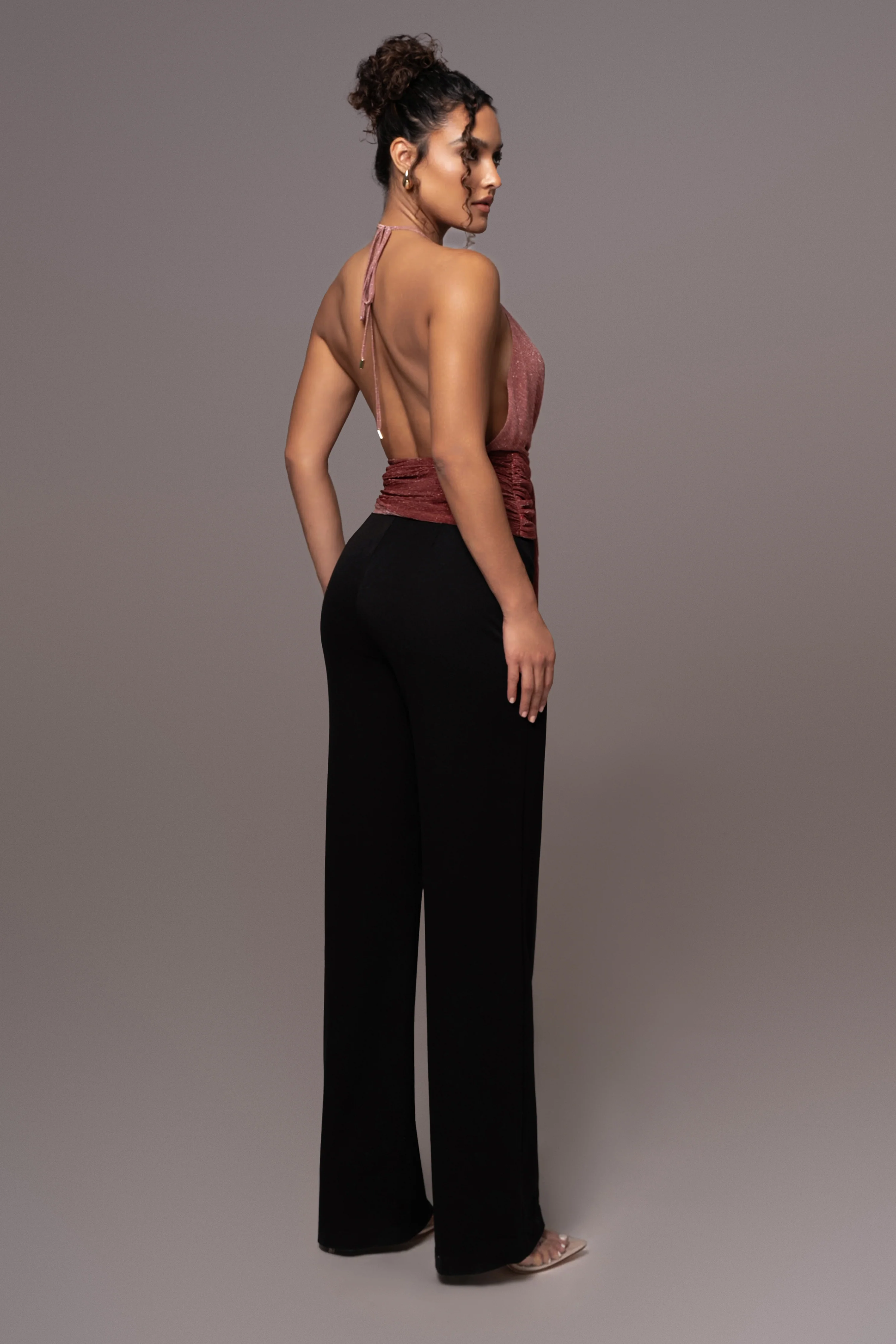 Red Bliss Halter Drape Top - Image 4