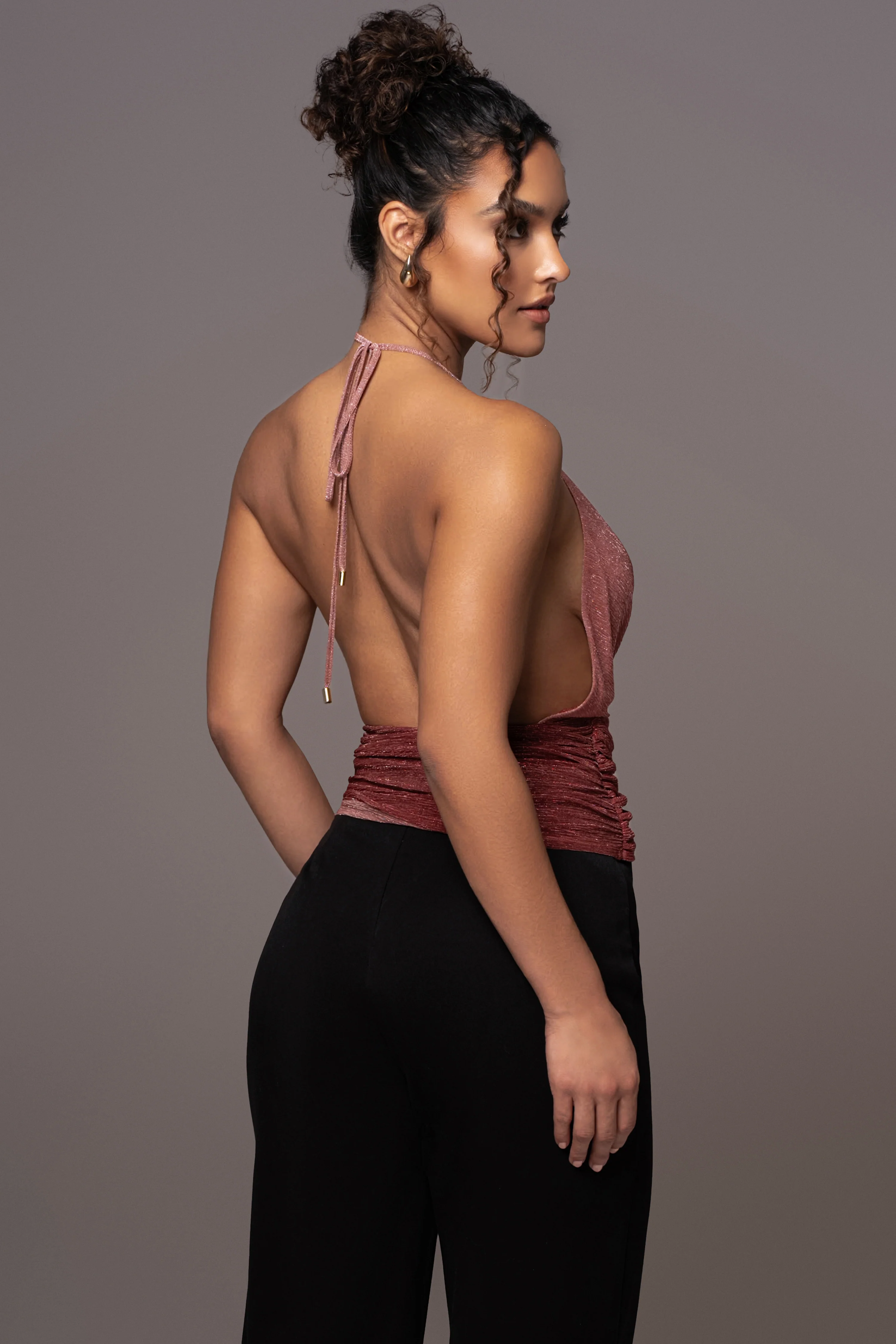 Red Bliss Halter Drape Top - Image 5