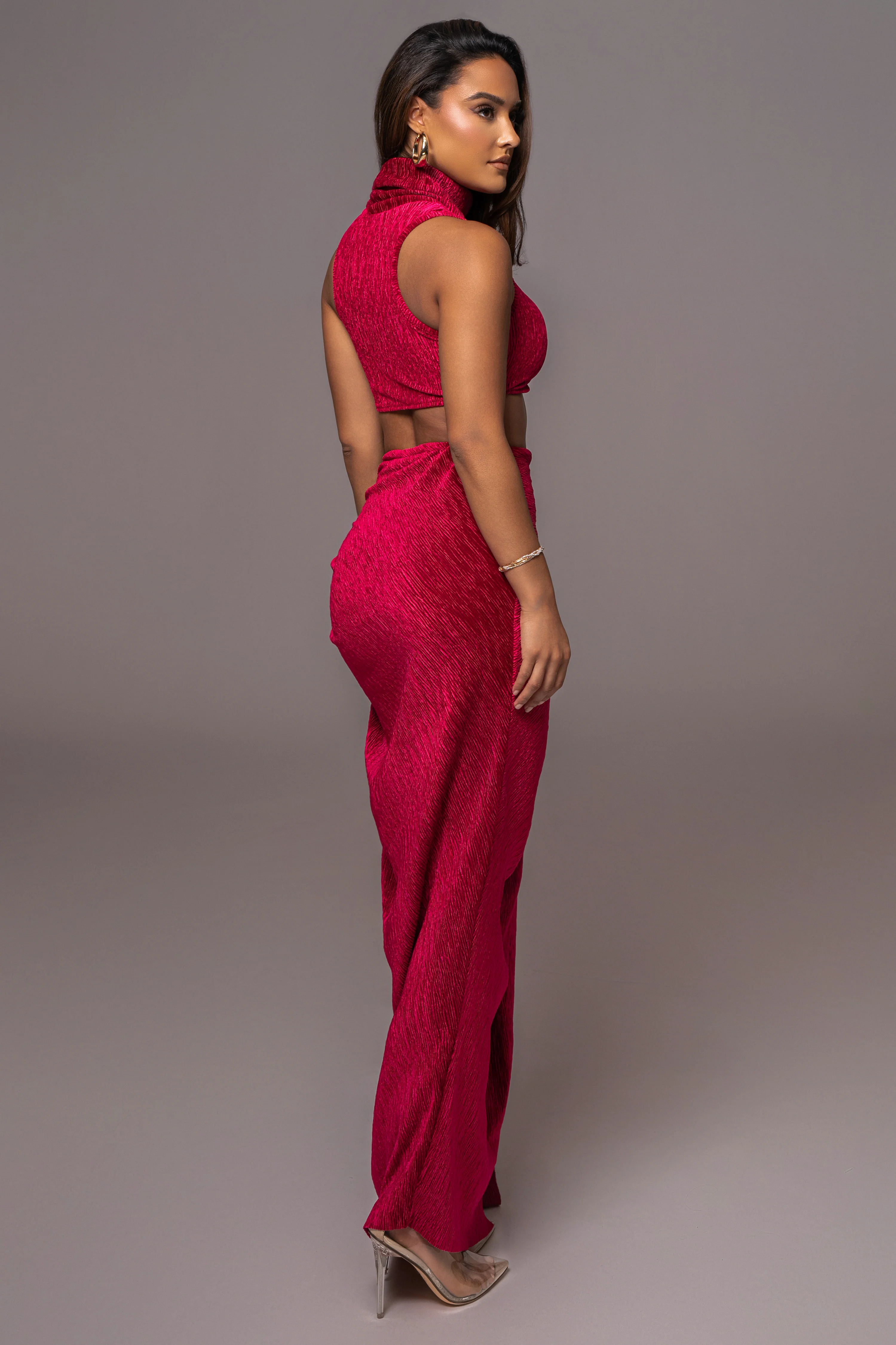 Red Chosen One Velvet Skirt Set - Image 10