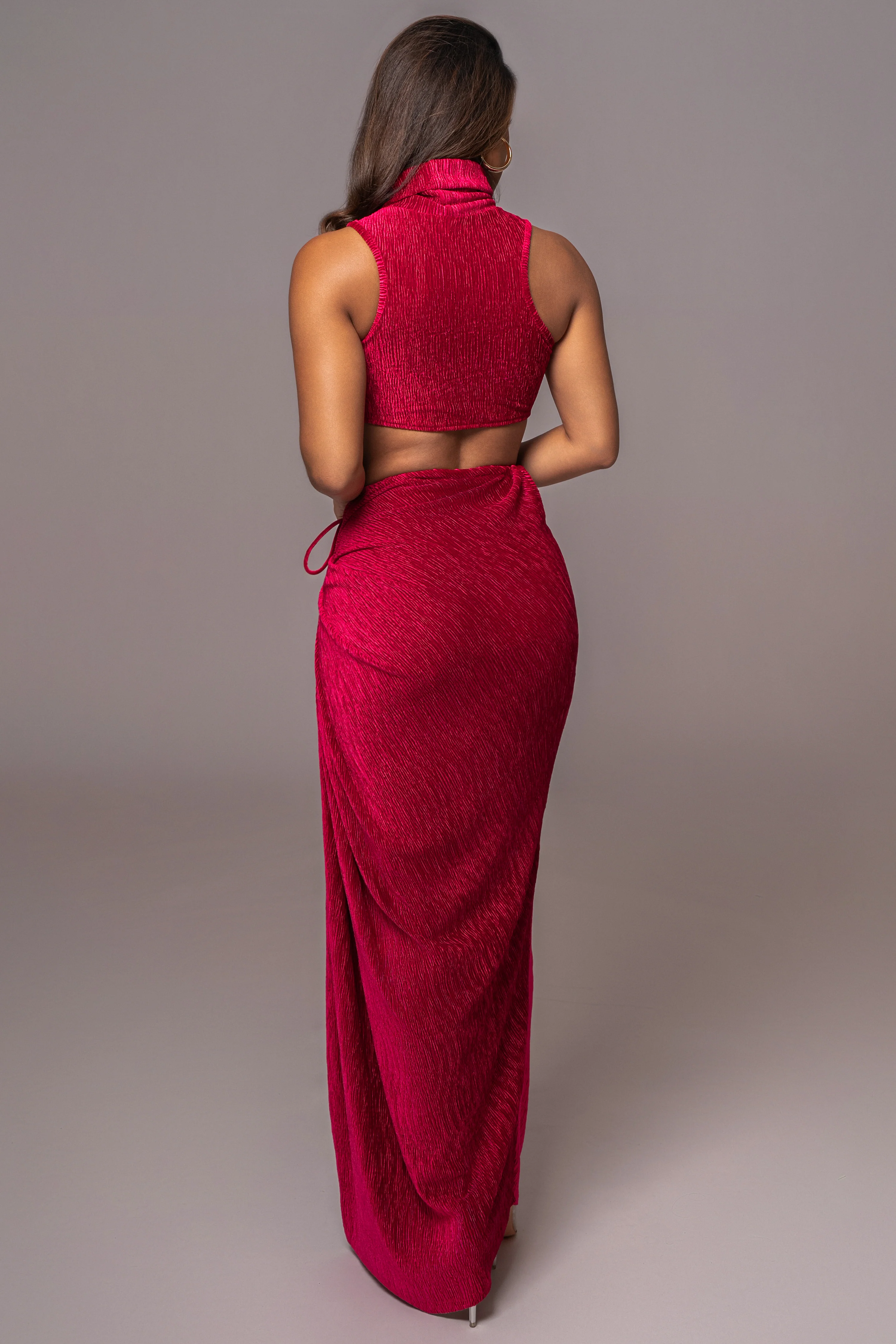 Red Chosen One Velvet Skirt Set - Image 12