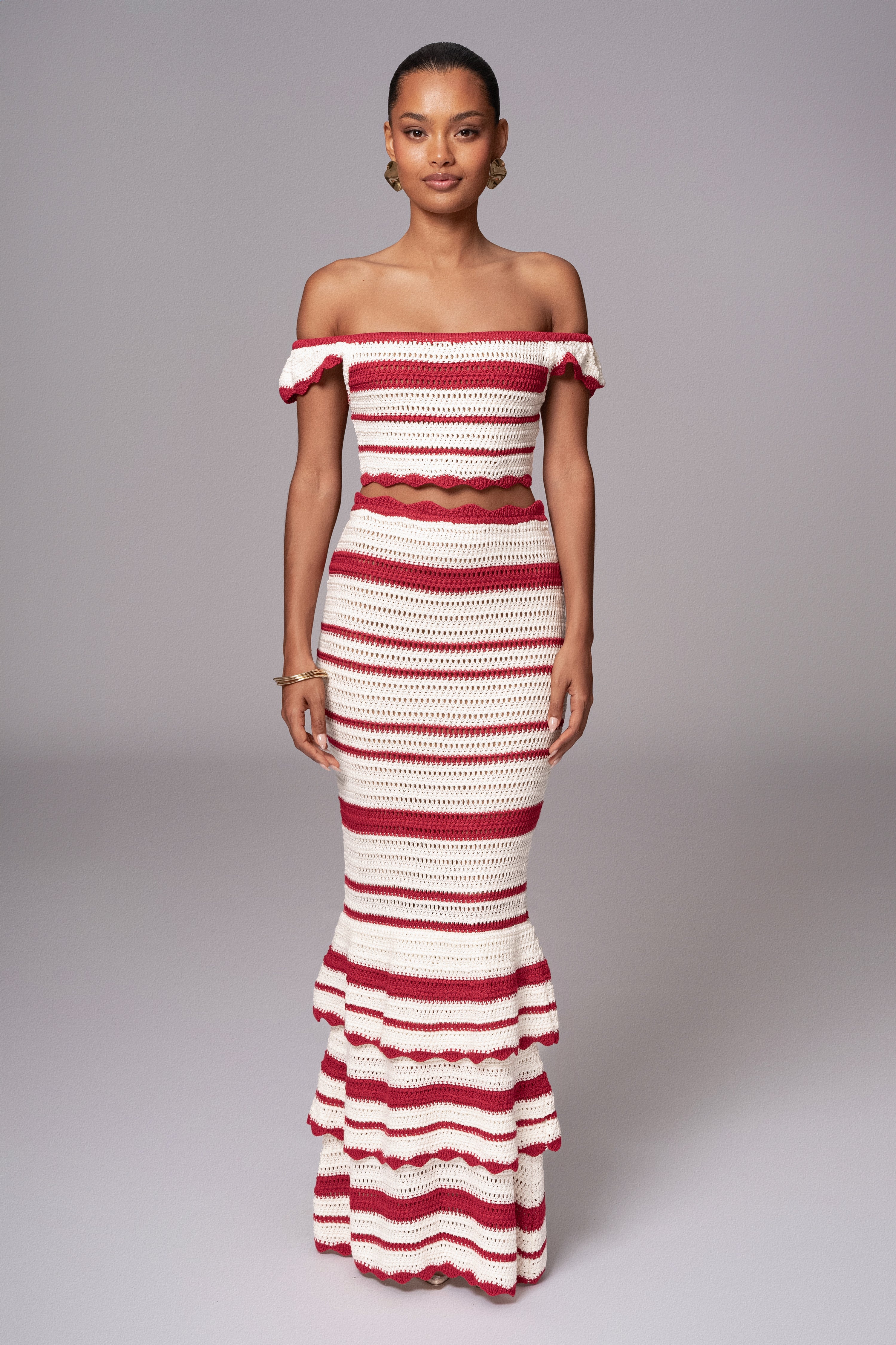 Red Corazon Ruffle Skirt Set - Image 3