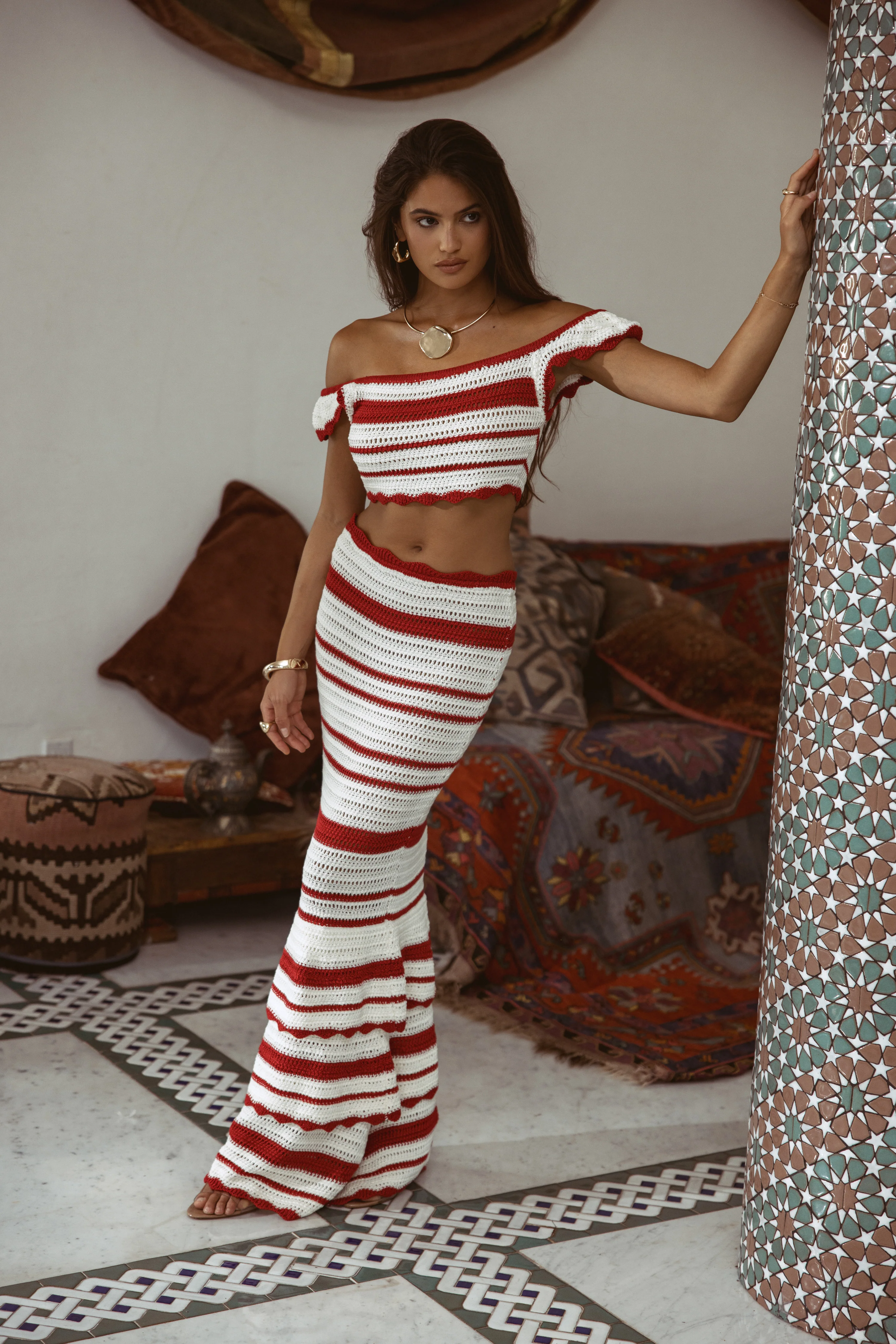 Red Corazon Ruffle Skirt Set - Image 7