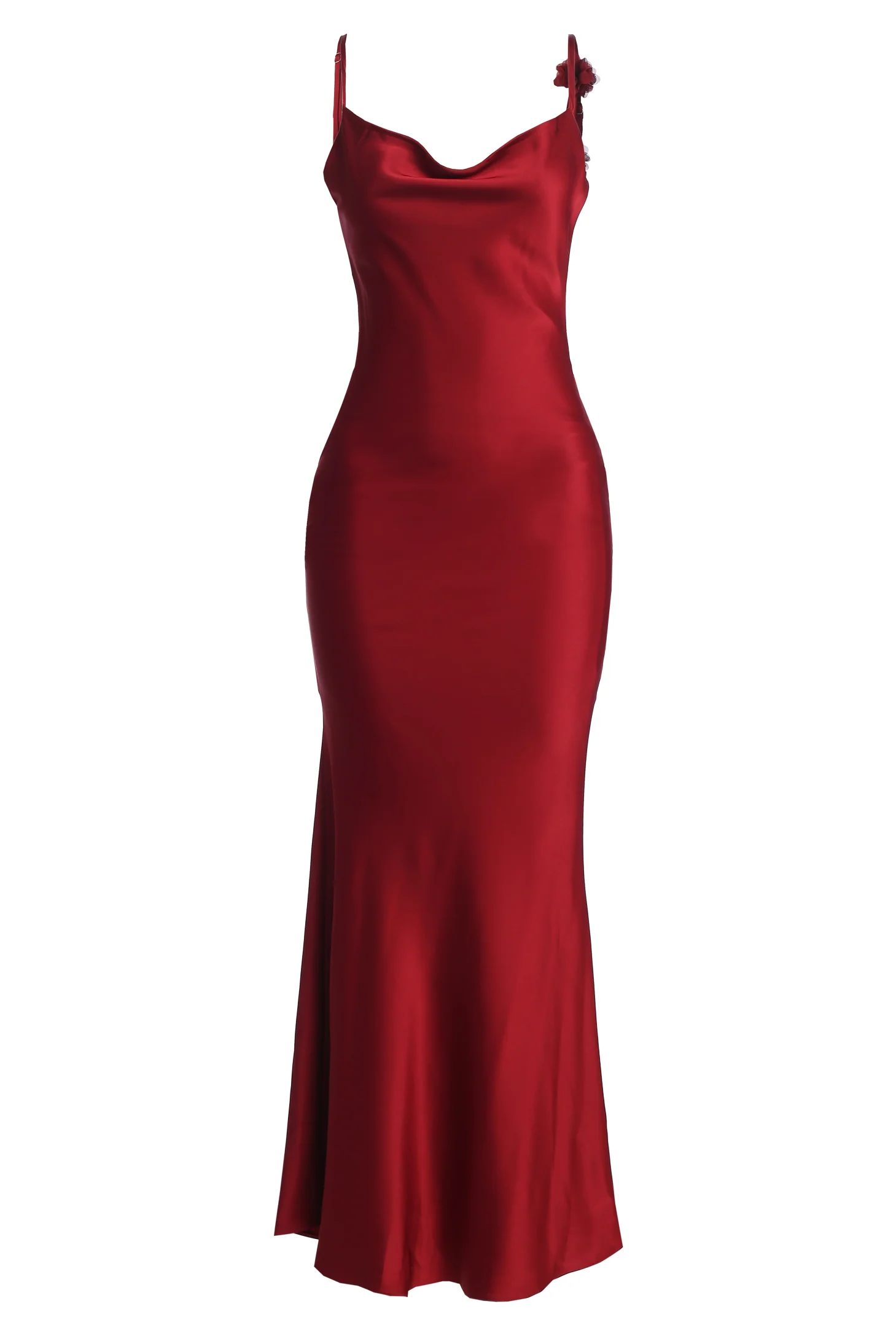 Red Down The Aisle Satin Gown - Image 3