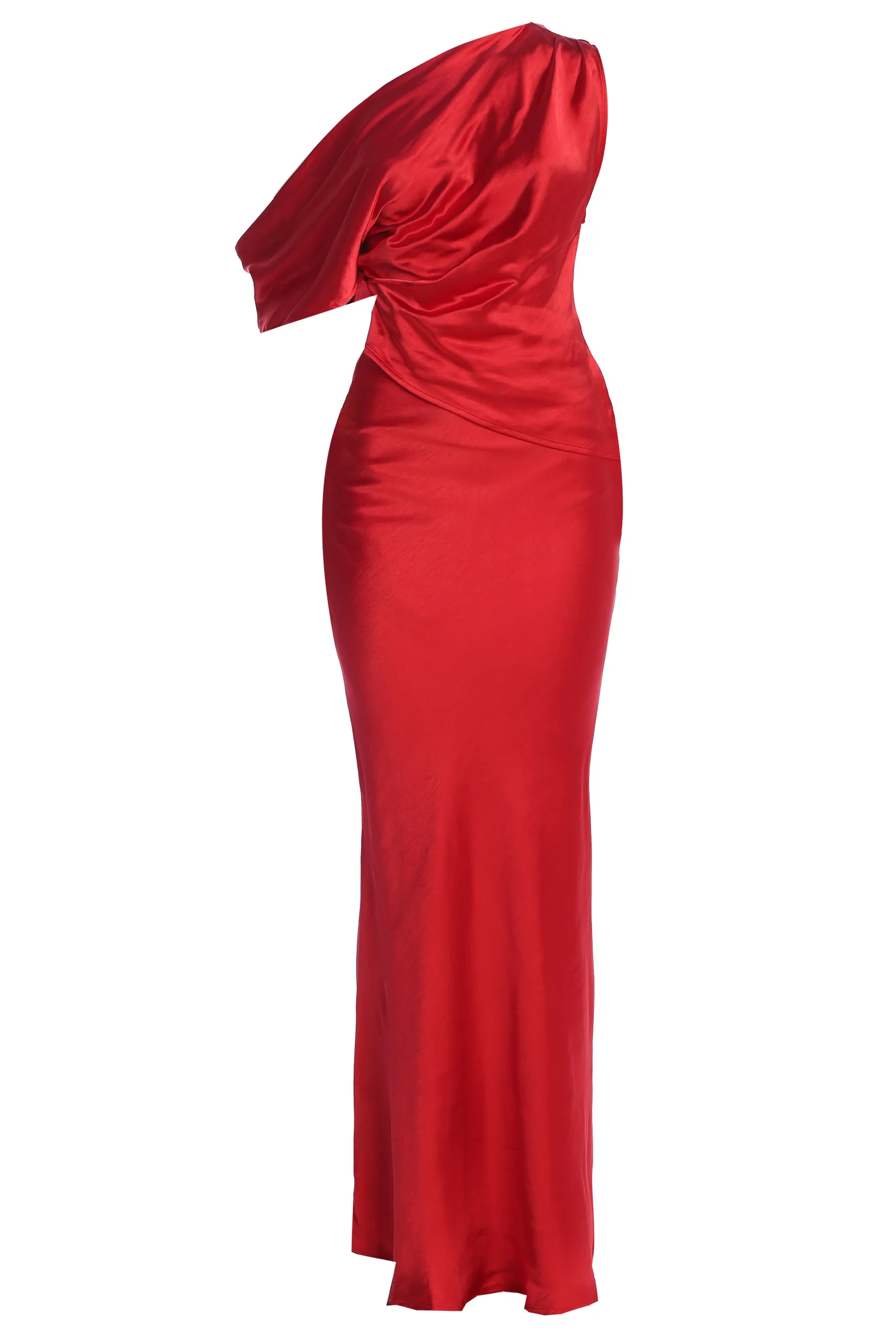 Red Elva Satin Maxi Skirt - Image 3