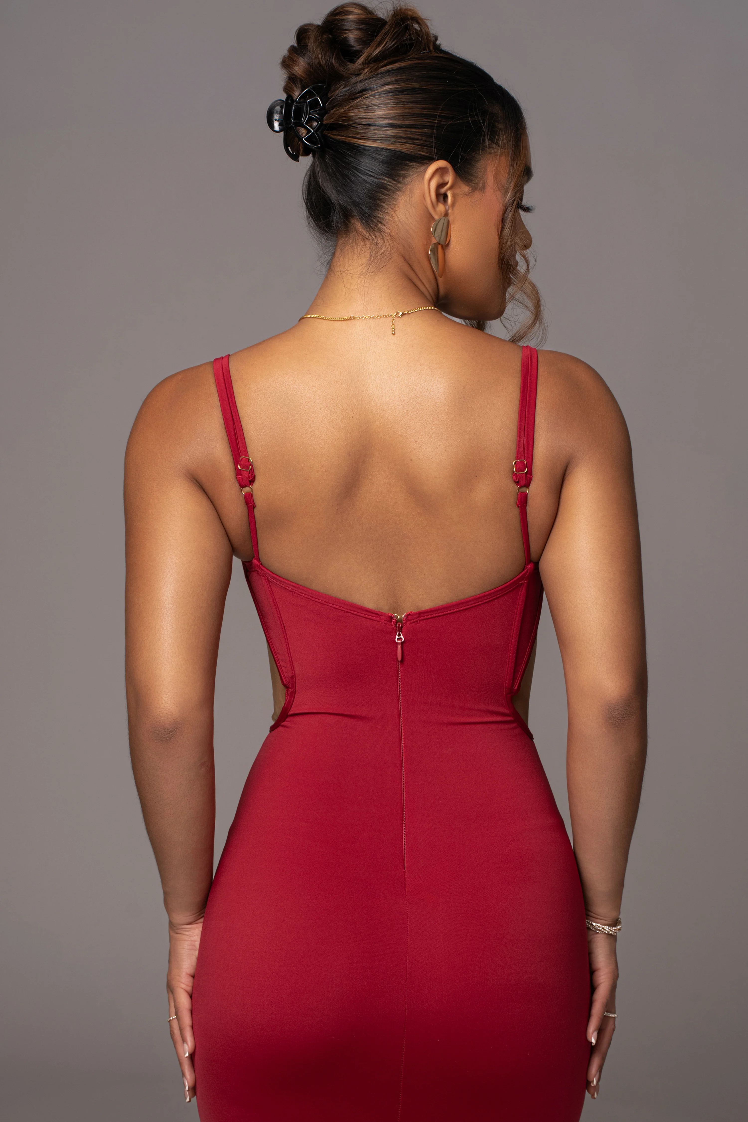 Red Enchantment Bustier Maxi Dress - Image 10