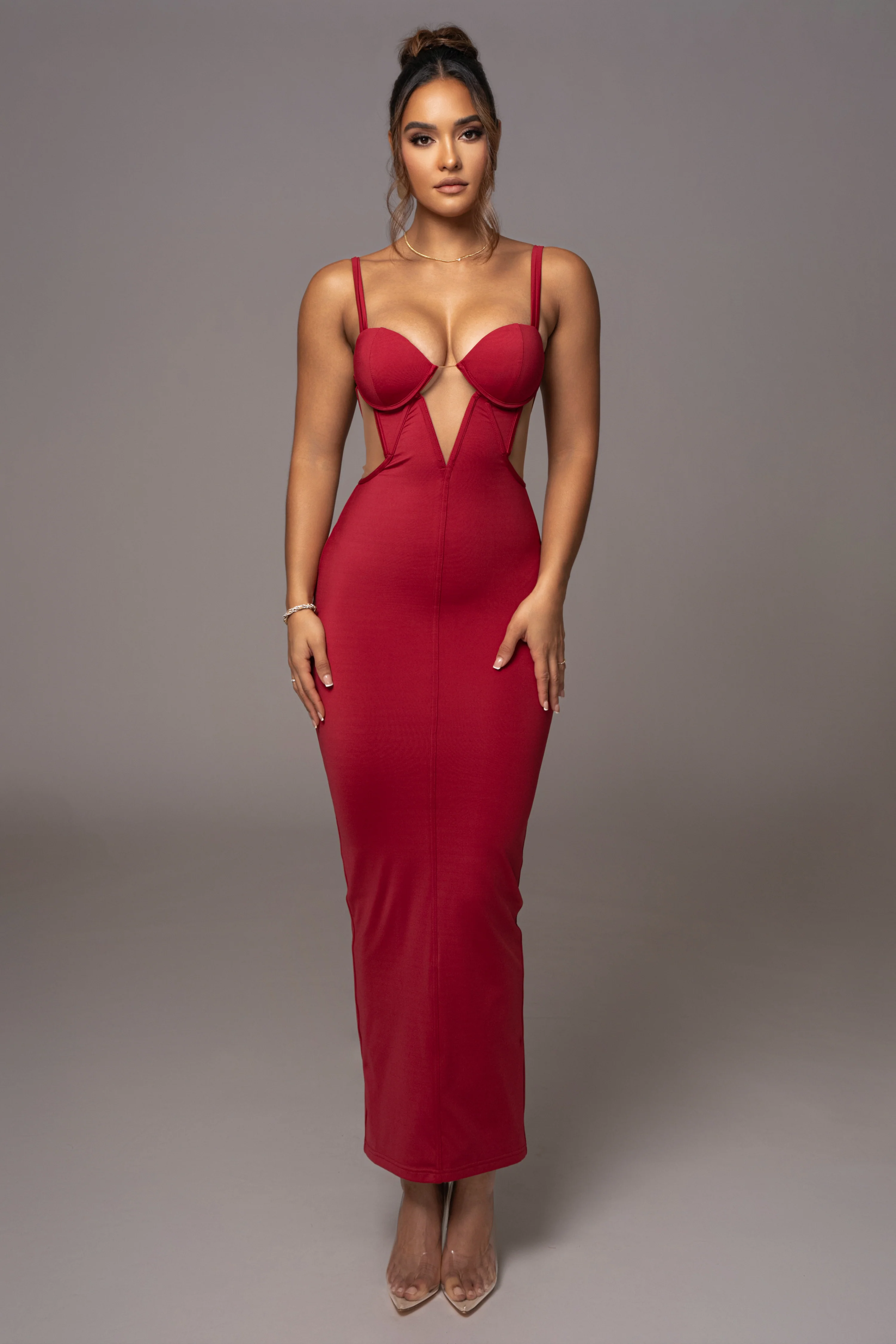 Red Enchantment Bustier Maxi Dress - Image 2