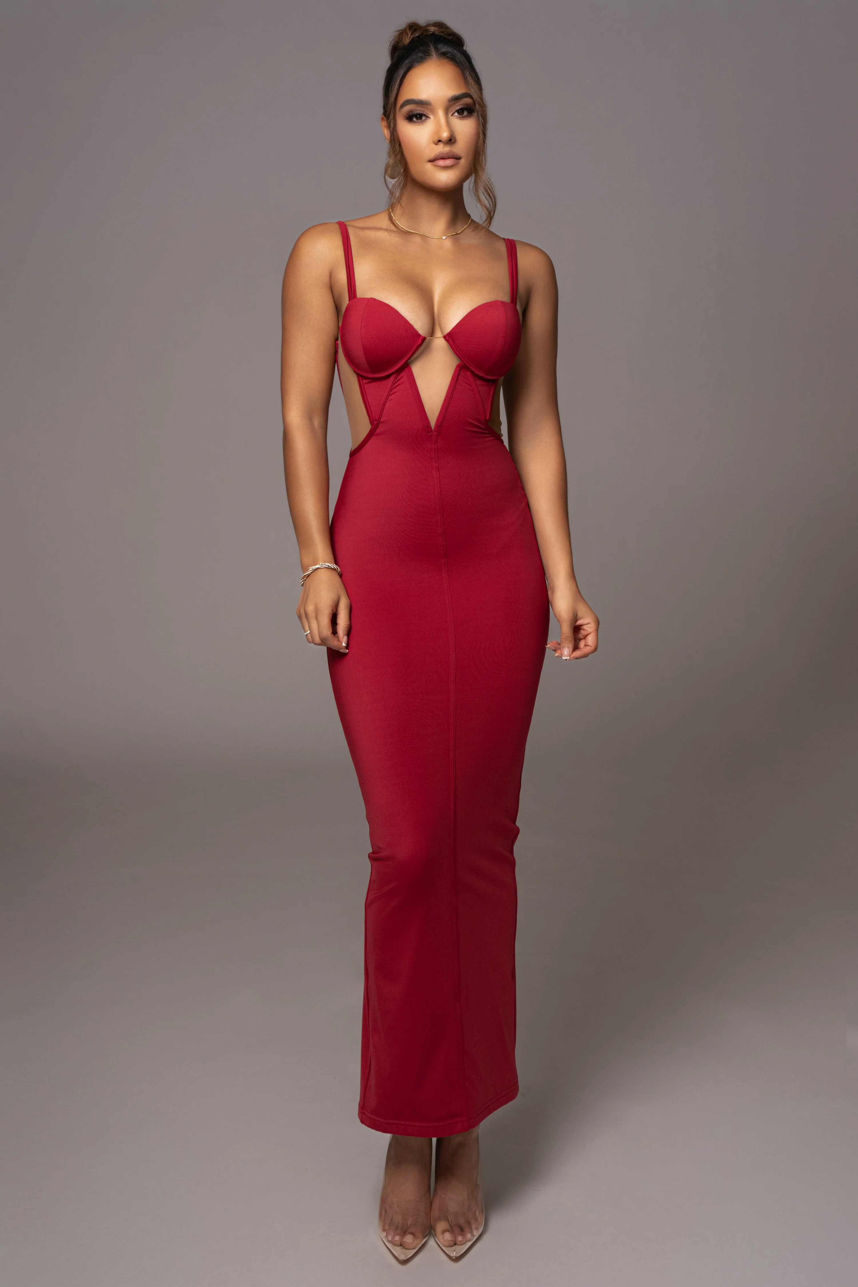 Red Enchantment Bustier Maxi Dress - Image 3