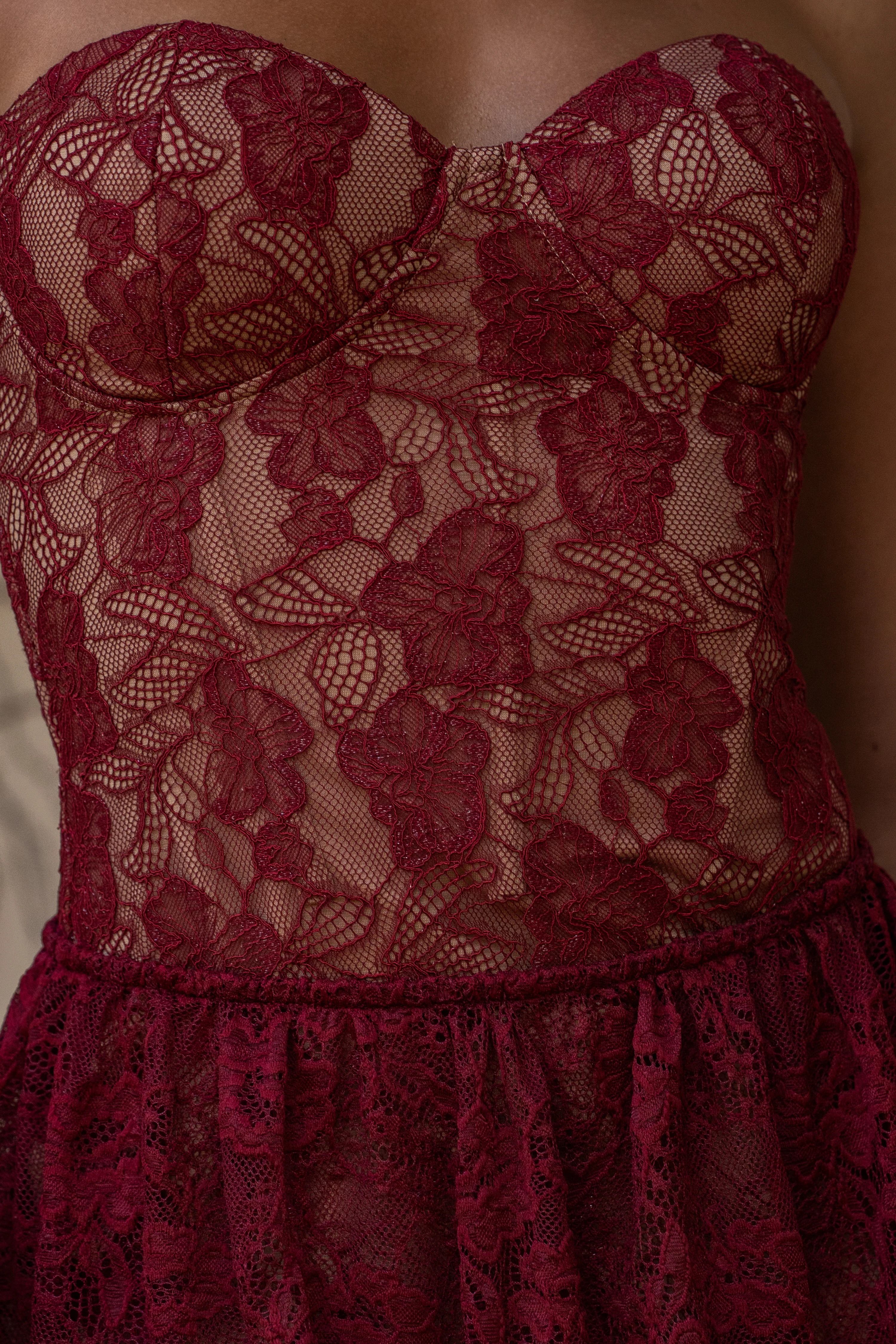 Red Fairytale Ending Lace Maxi Dress - Image 10
