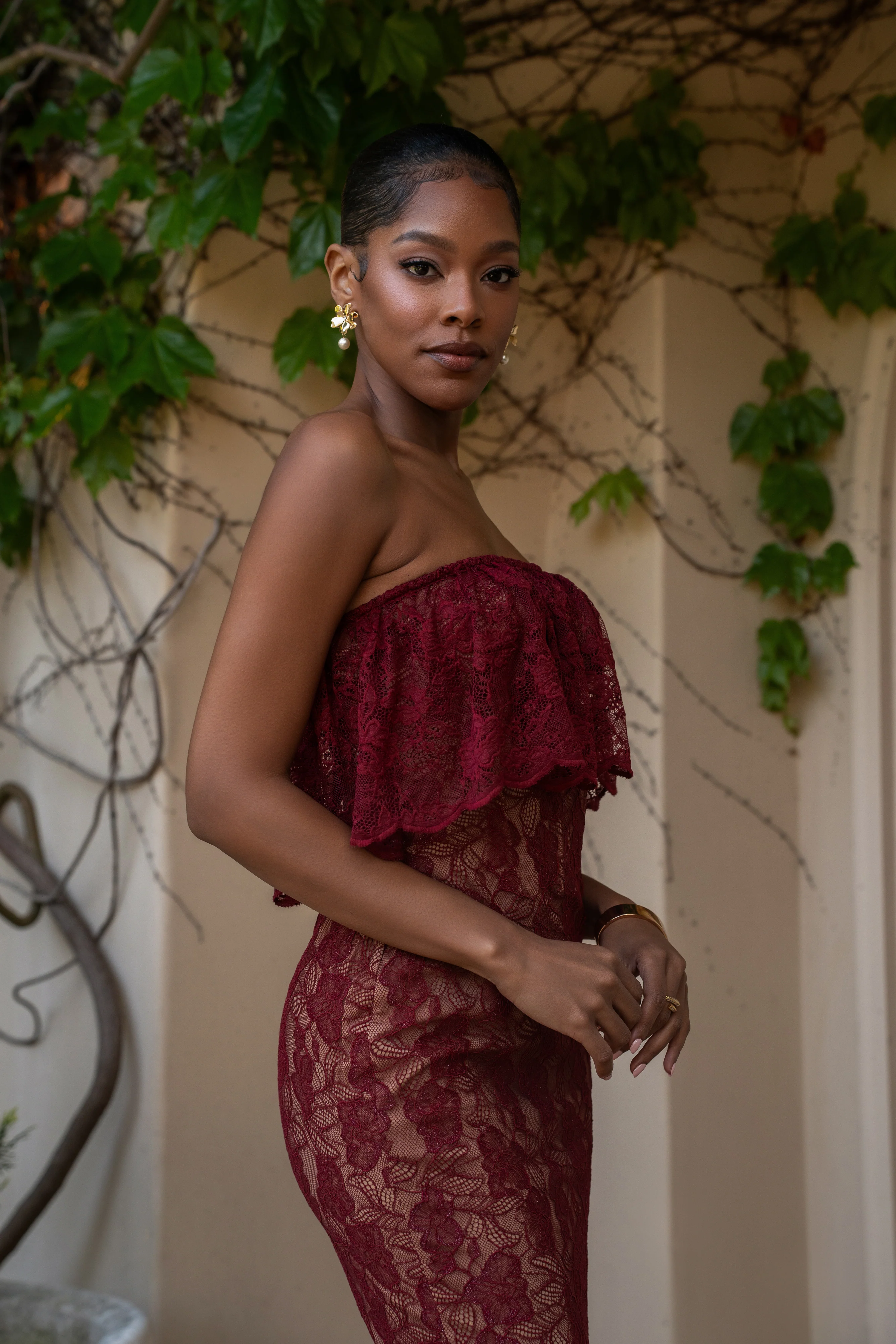 Red Fairytale Ending Lace Maxi Dress - Image 4