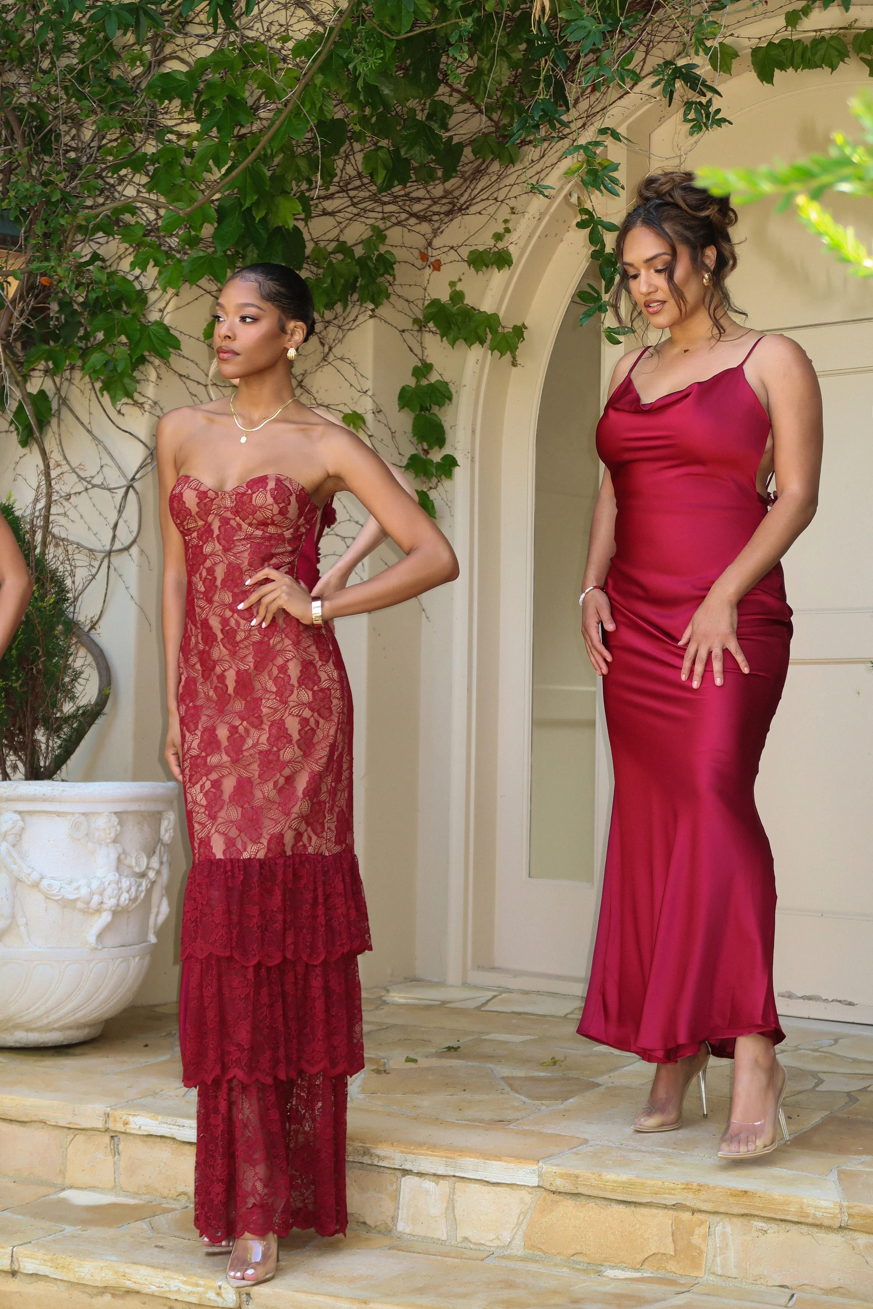 Red Fairytale Ending Lace Maxi Dress - Image 5