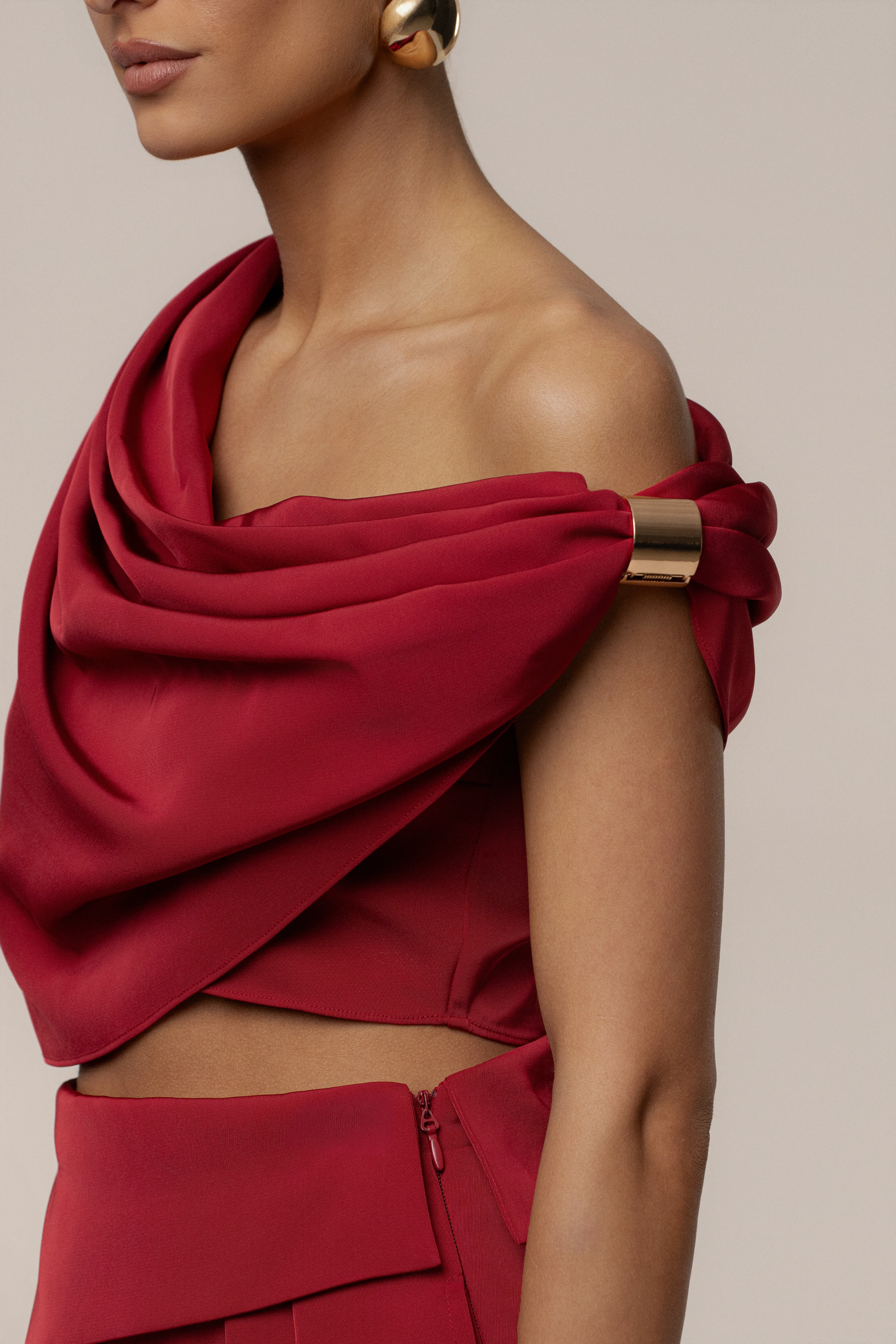 Red Gleam and Glow Satin Top - Image 4