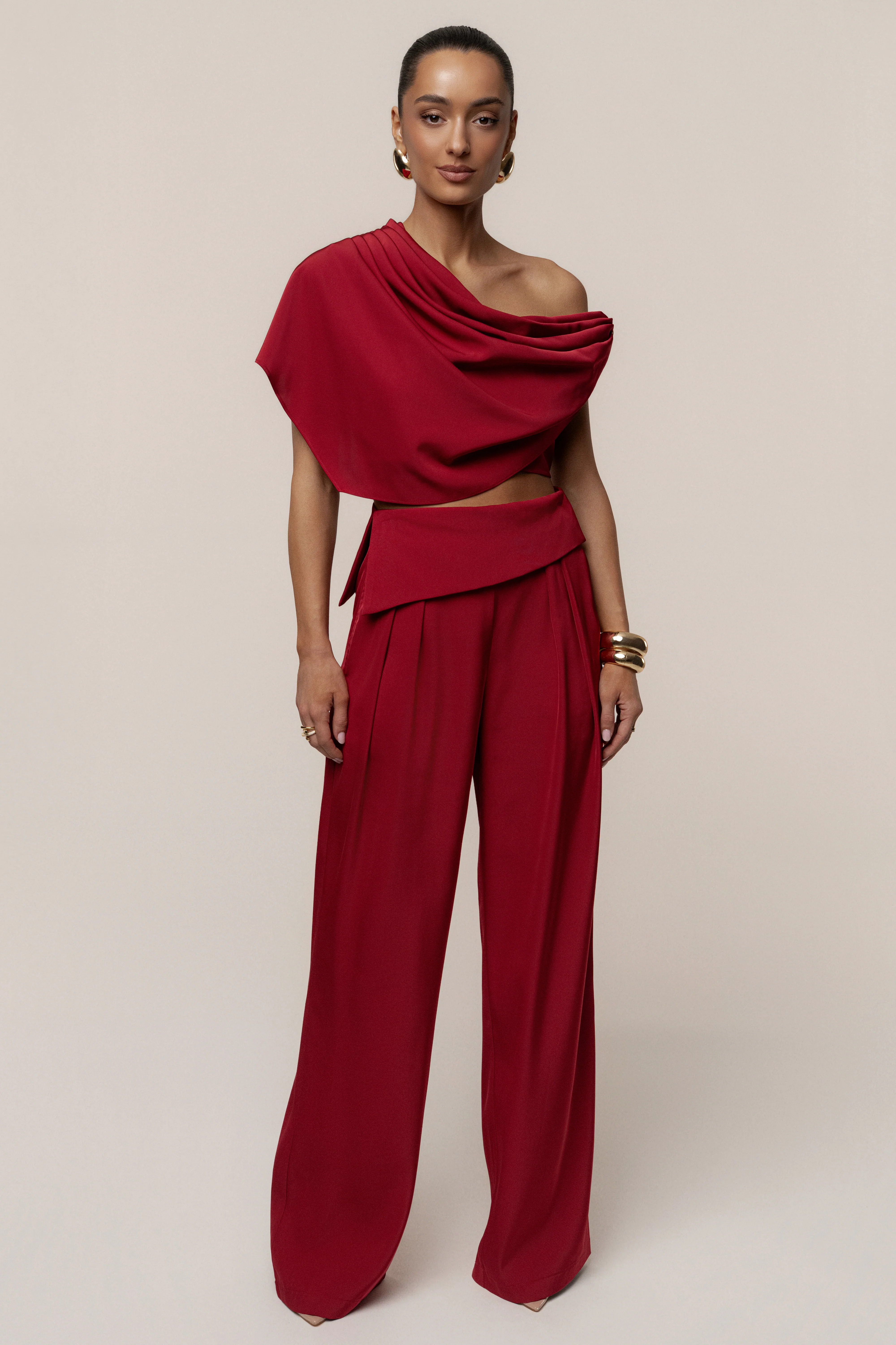Red Gleam and Glow Satin Top - Image 5
