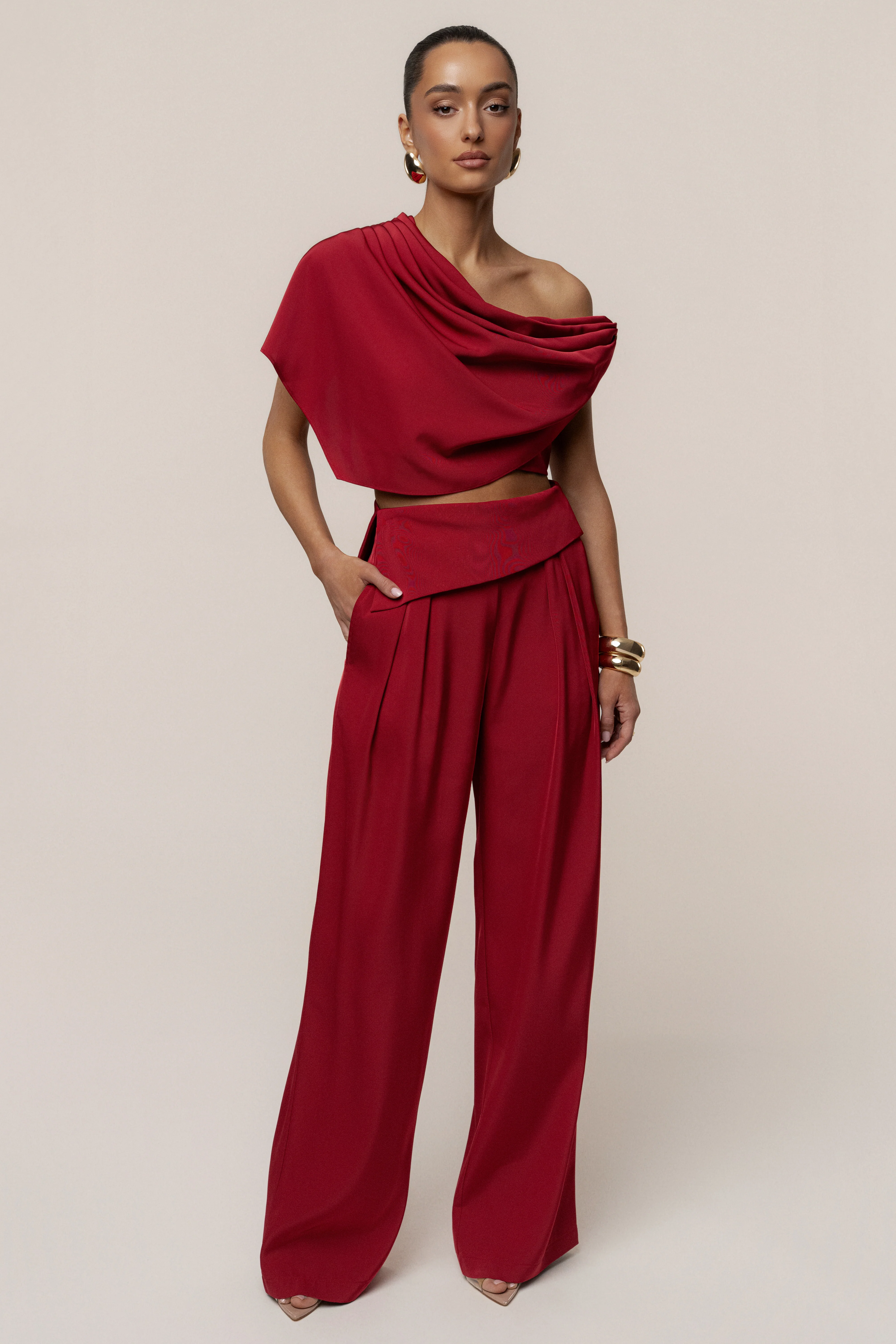 Red Gleam and Glow Satin Top - Image 9