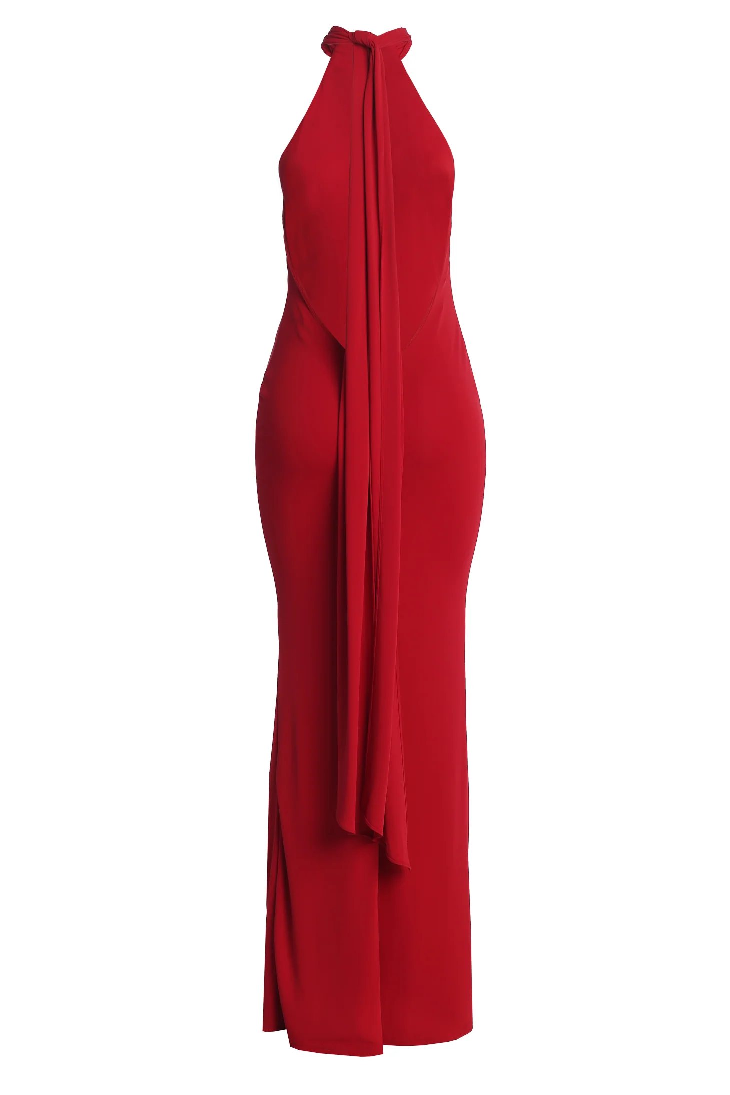 Red Golden Evening Maxi Gown - Image 17