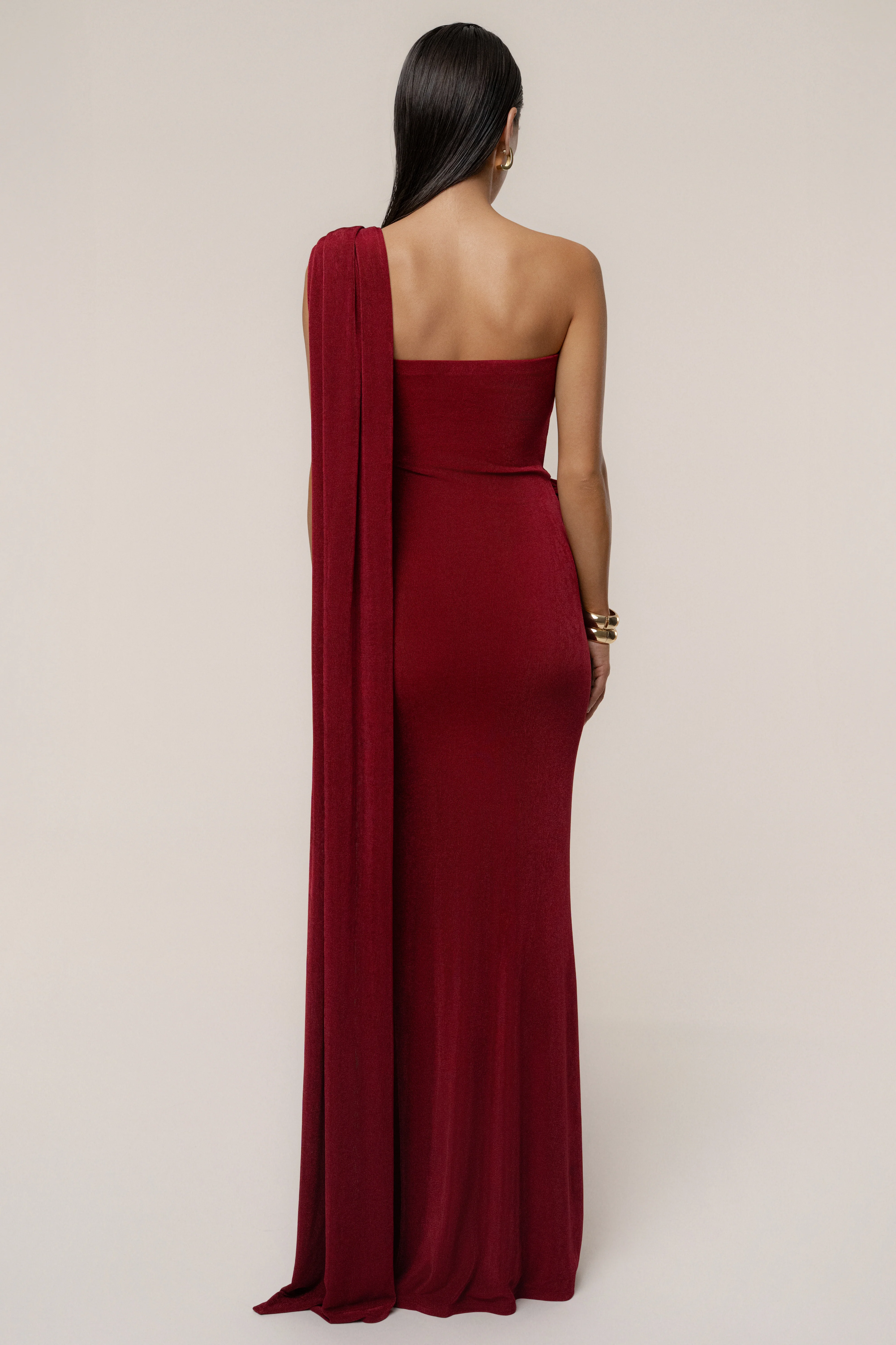 Red Golden Veil Maxi Dress - Image 12