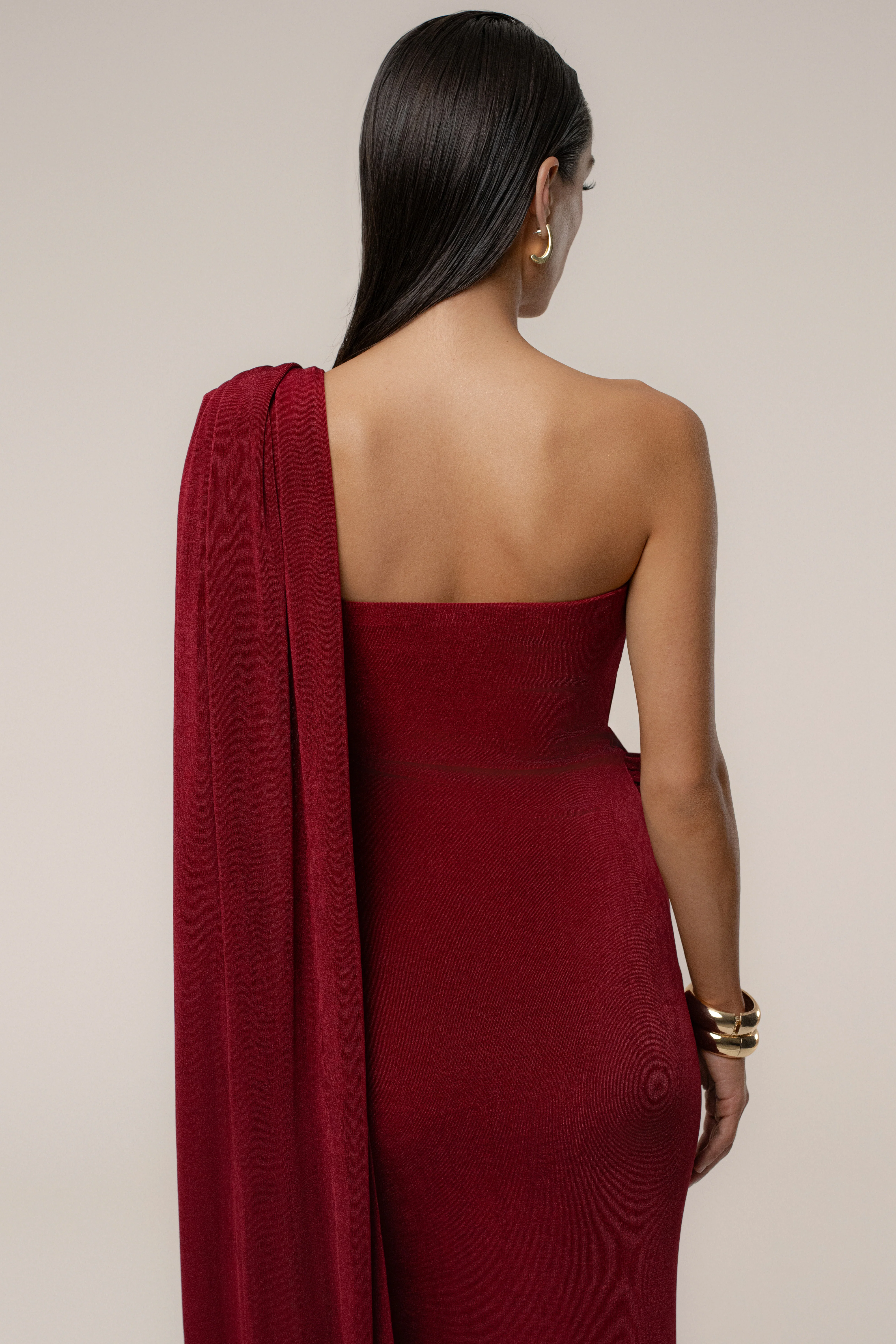 Red Golden Veil Maxi Dress - Image 13
