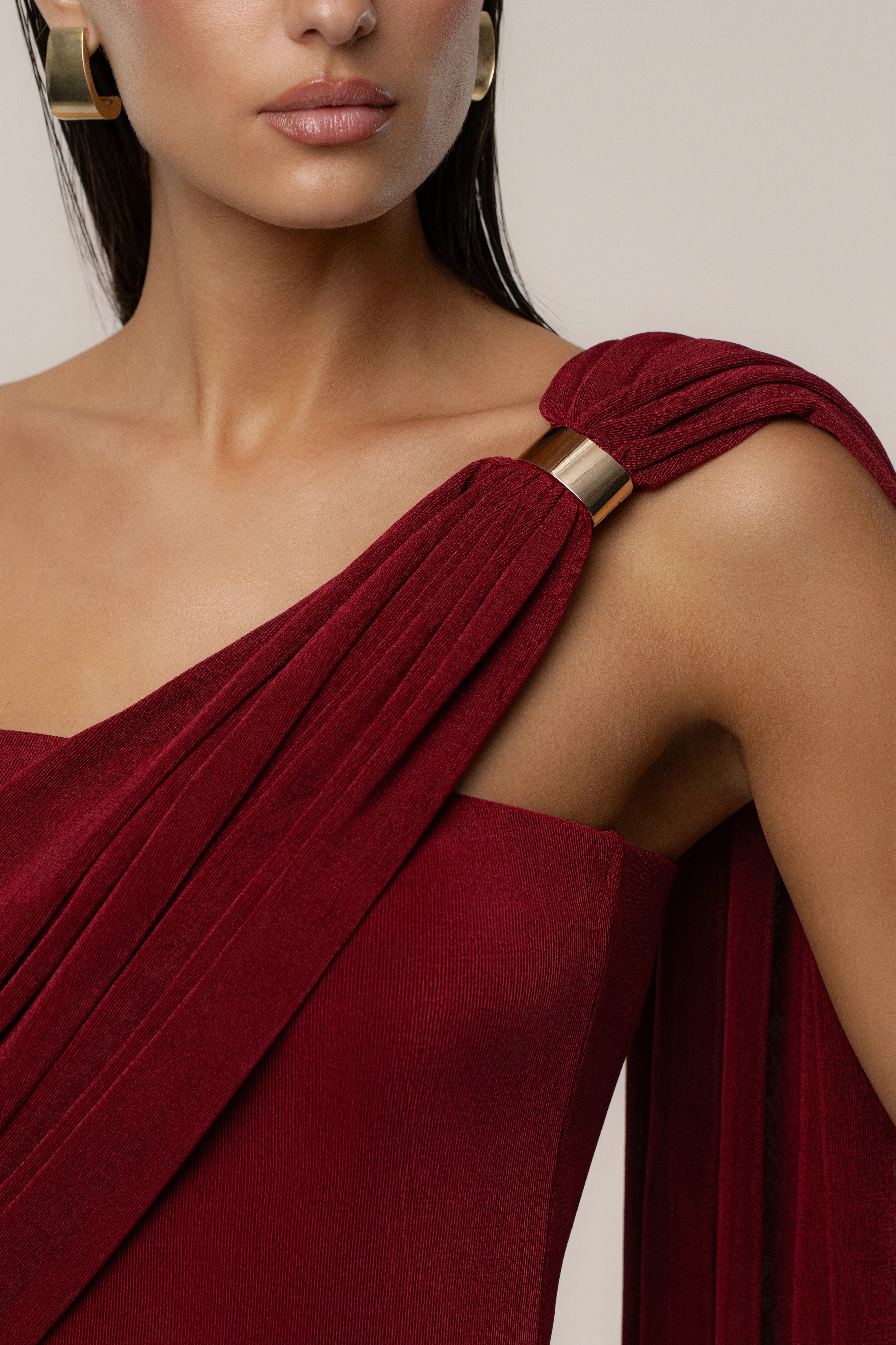 Red Golden Veil Maxi Dress - Image 14