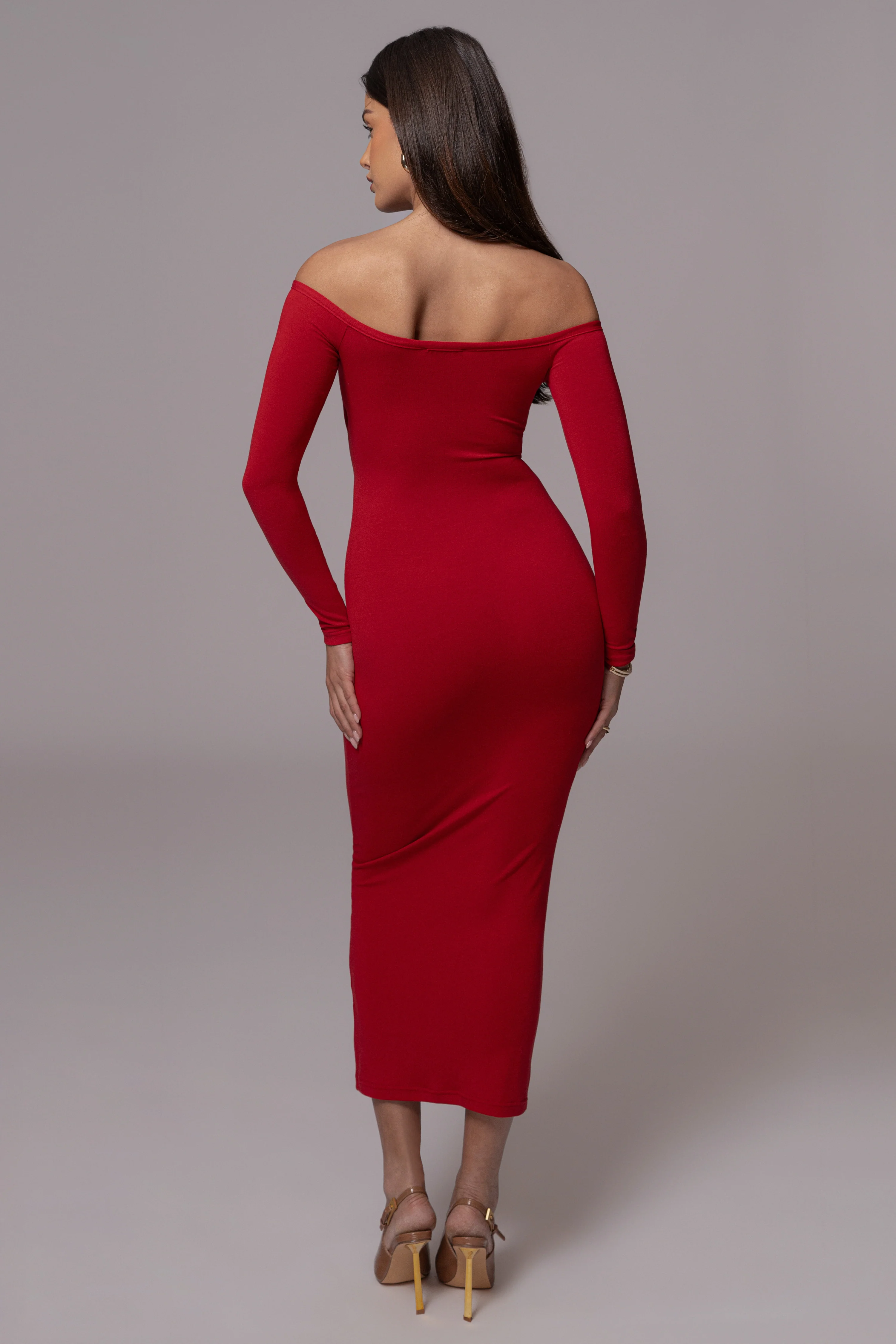 Red Off Shoulder Cutout Dress - Image 10