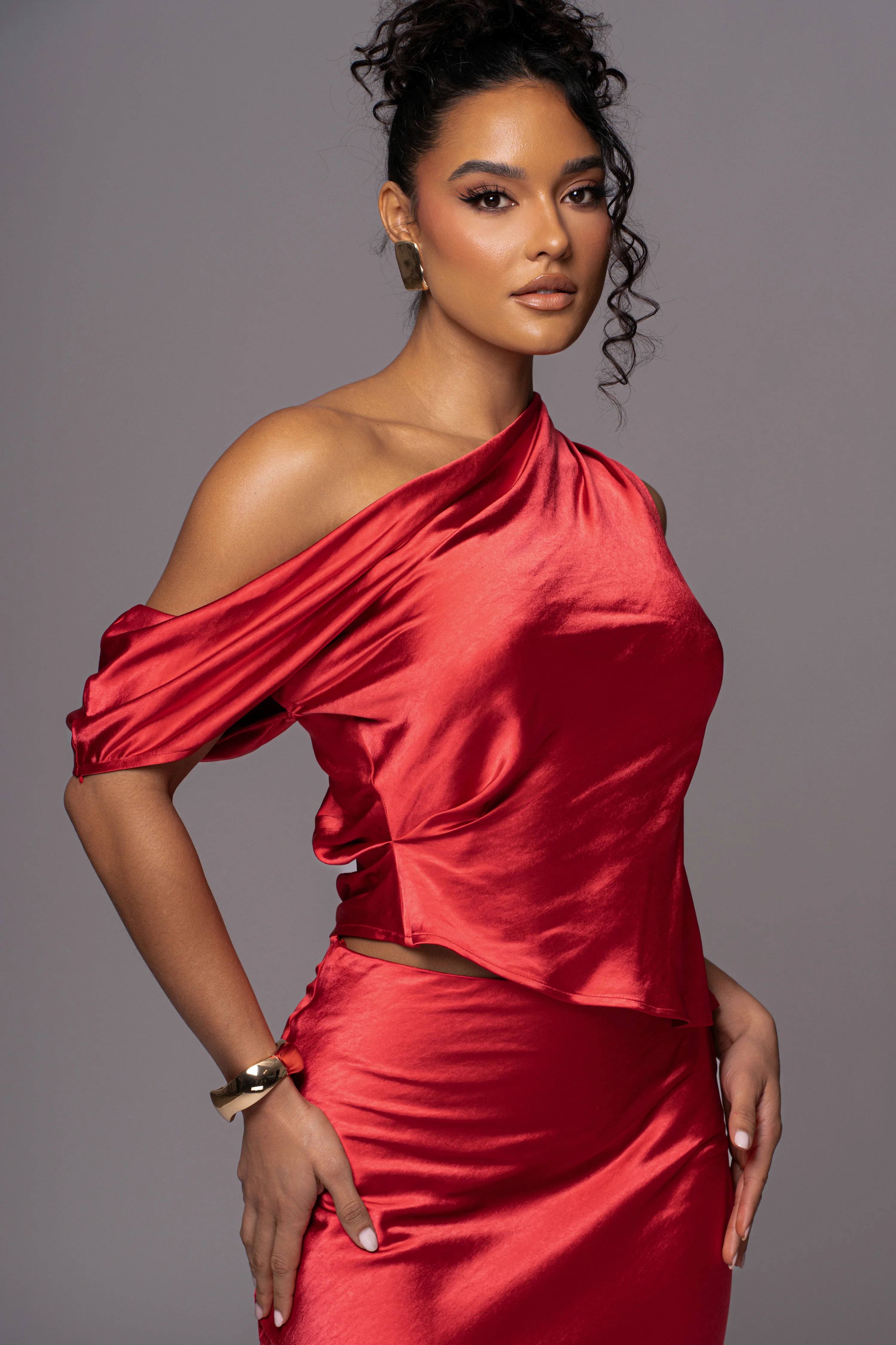 Red Rosi Asymmetrical Top - Image 8