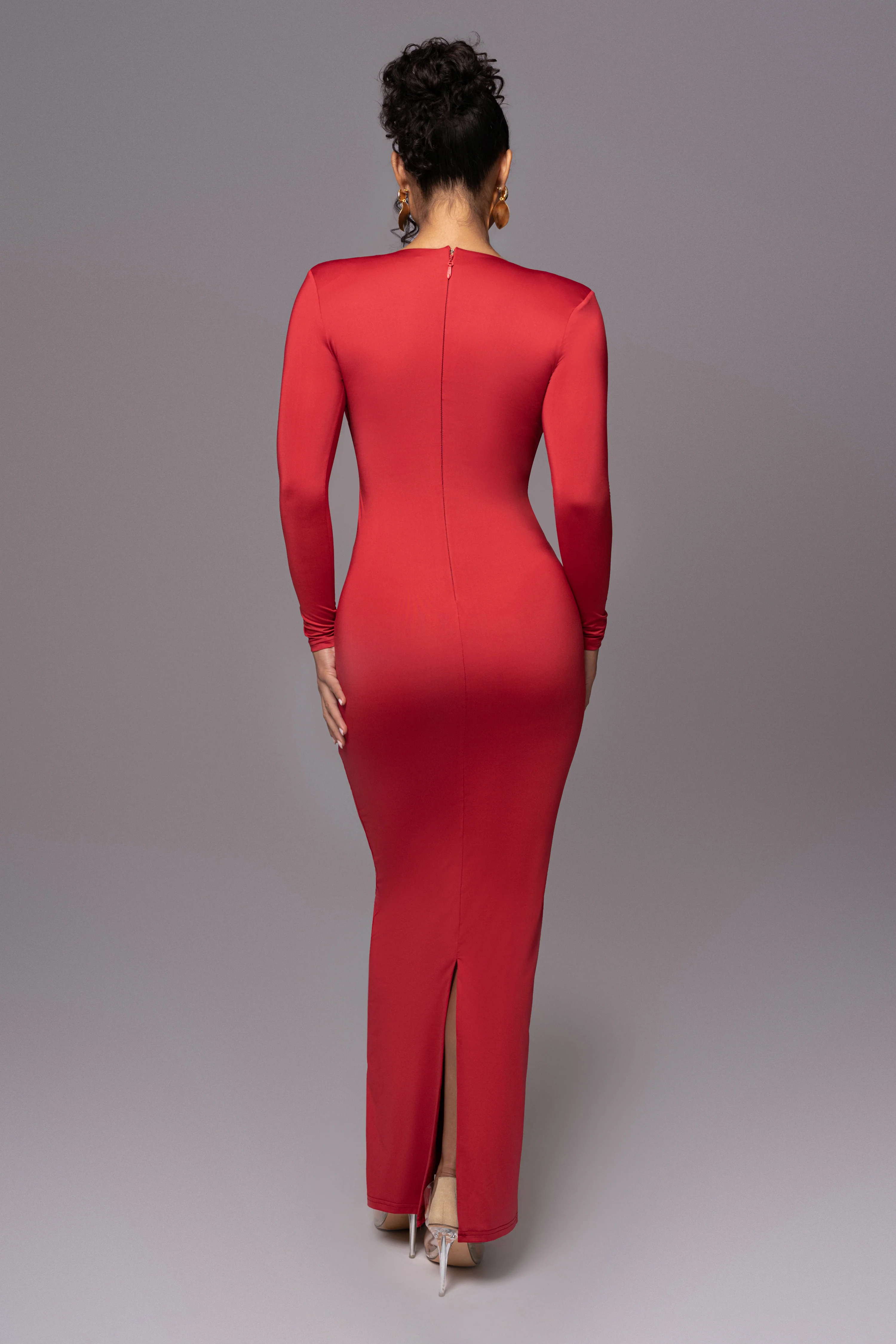 Red Rowan Plunge Maxi Dress - Image 9
