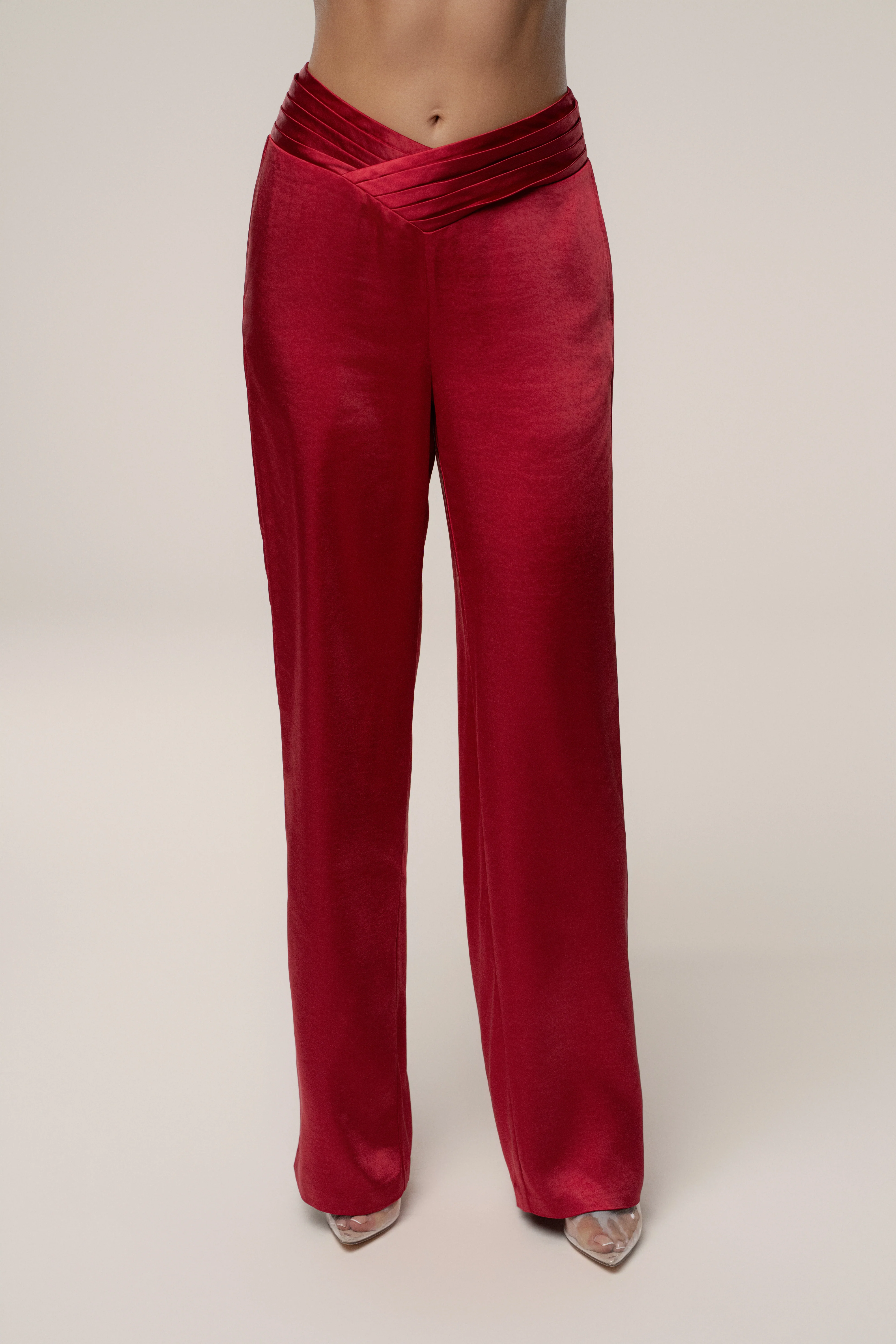 Red True Affection Satin Trouser - Image 2