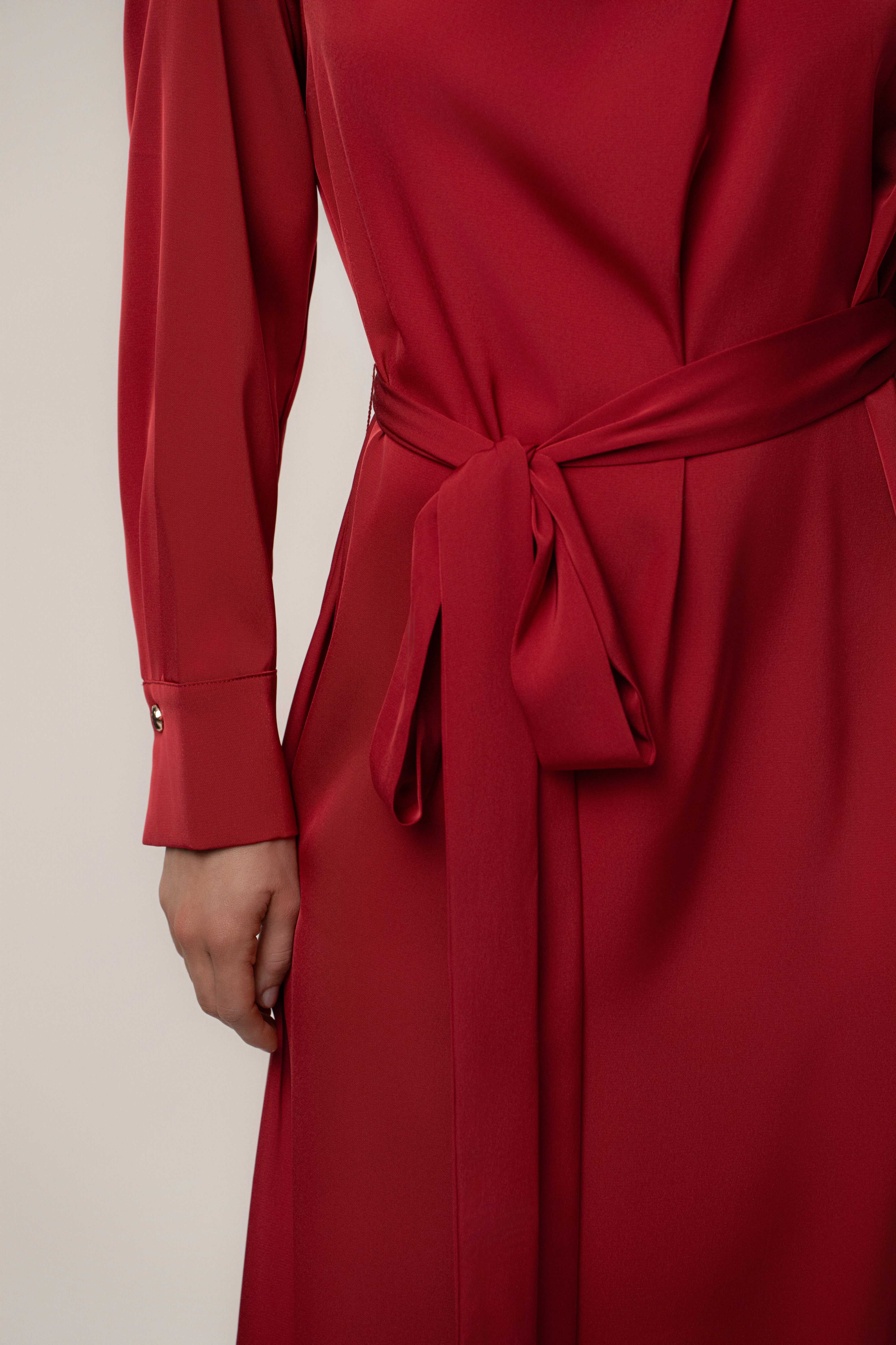 Red Victoria Satin Maxi Dress - Image 10