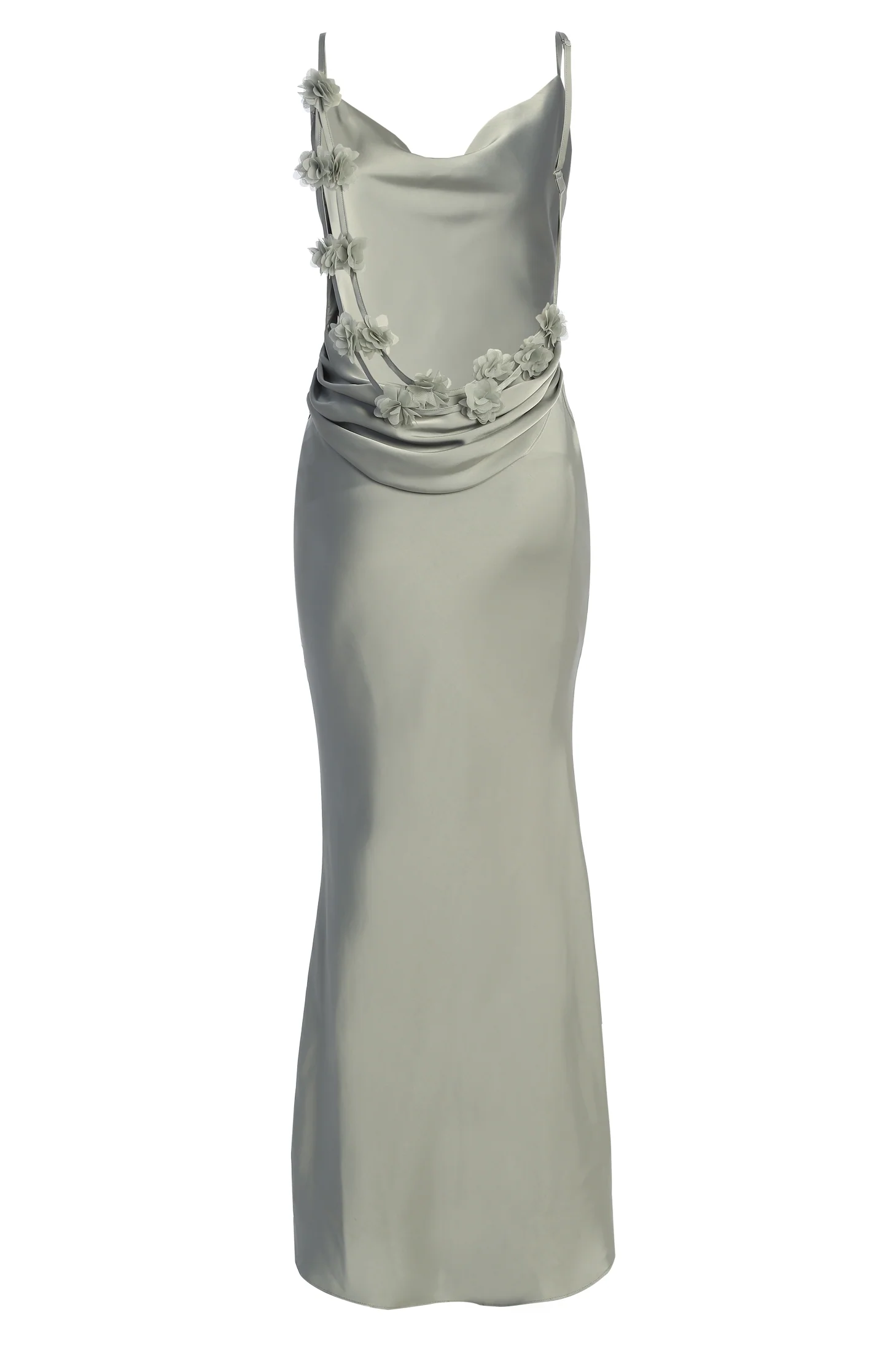 Sage Down The Aisle Satin Gown - Image 13