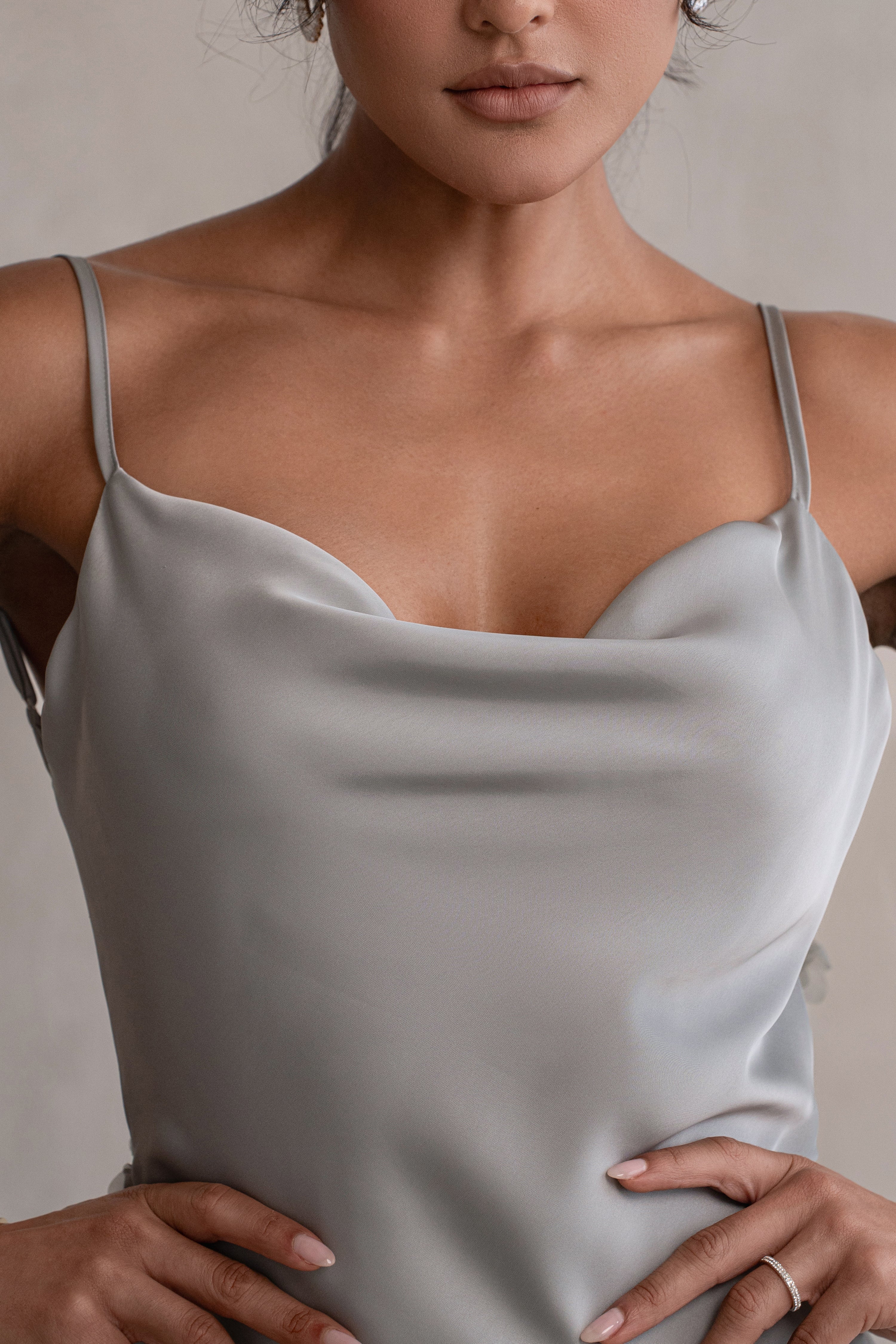 Sage Down The Aisle Satin Gown - Image 4