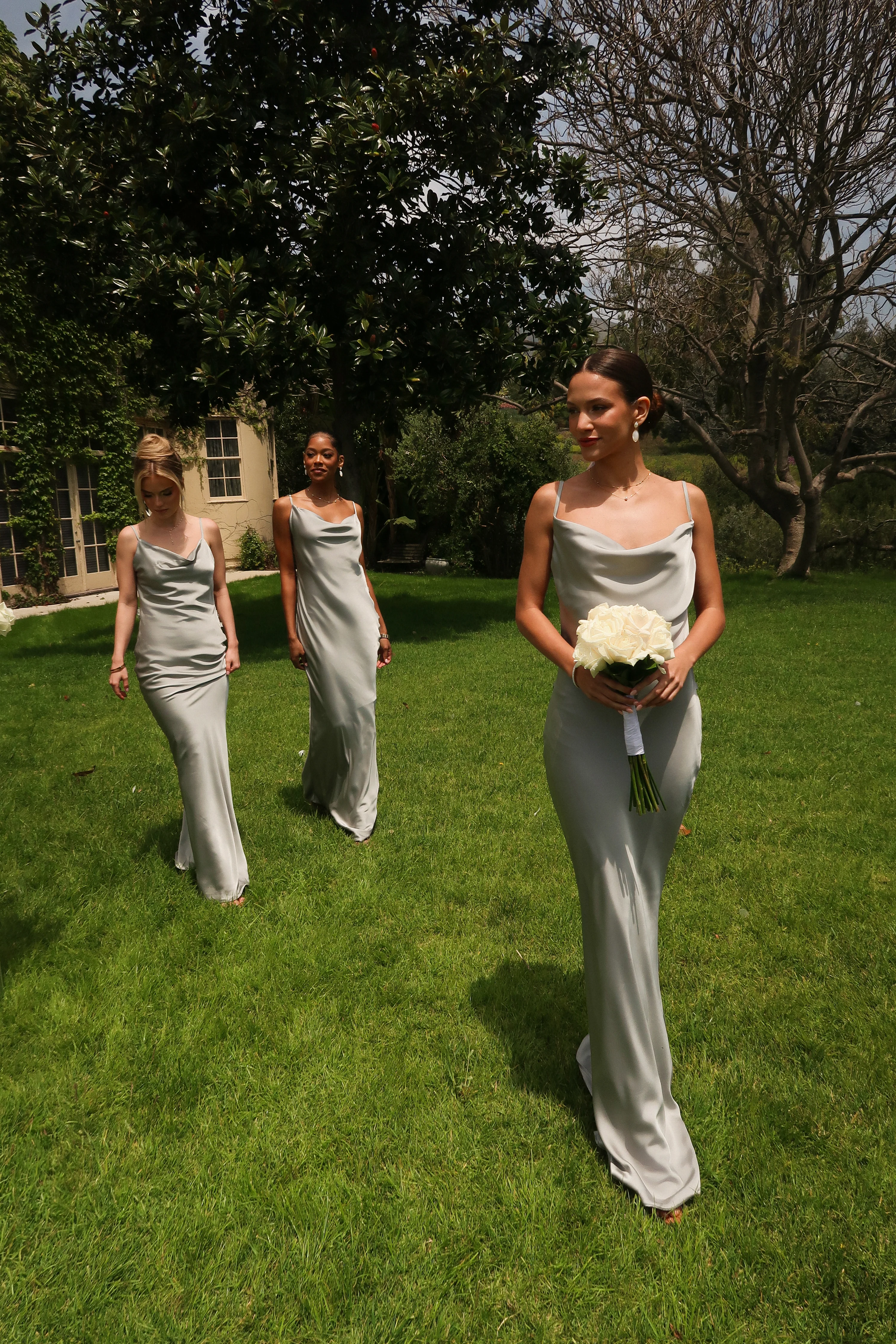 Sage Down The Aisle Satin Gown - Image 5
