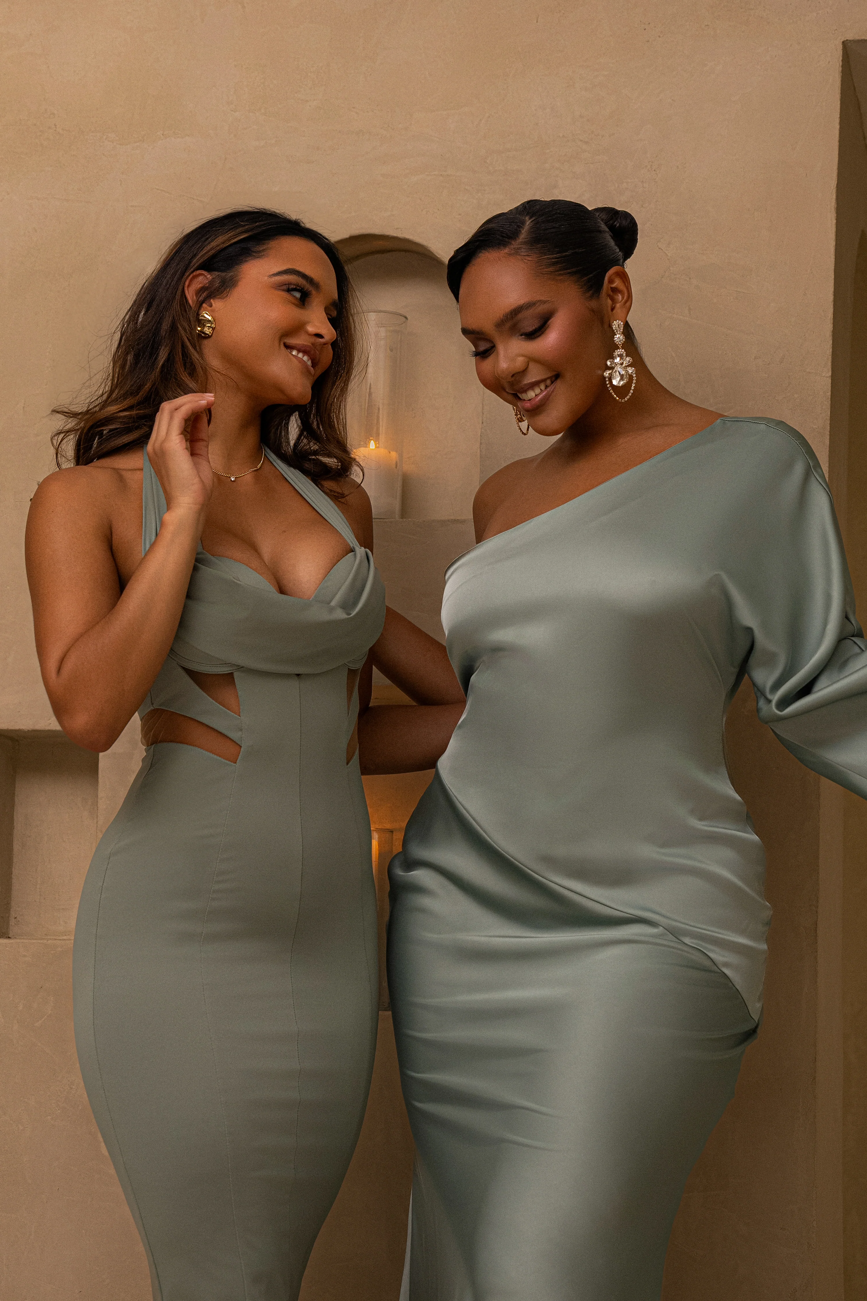 Sage Femme Drape Maxi Dress - Image 11