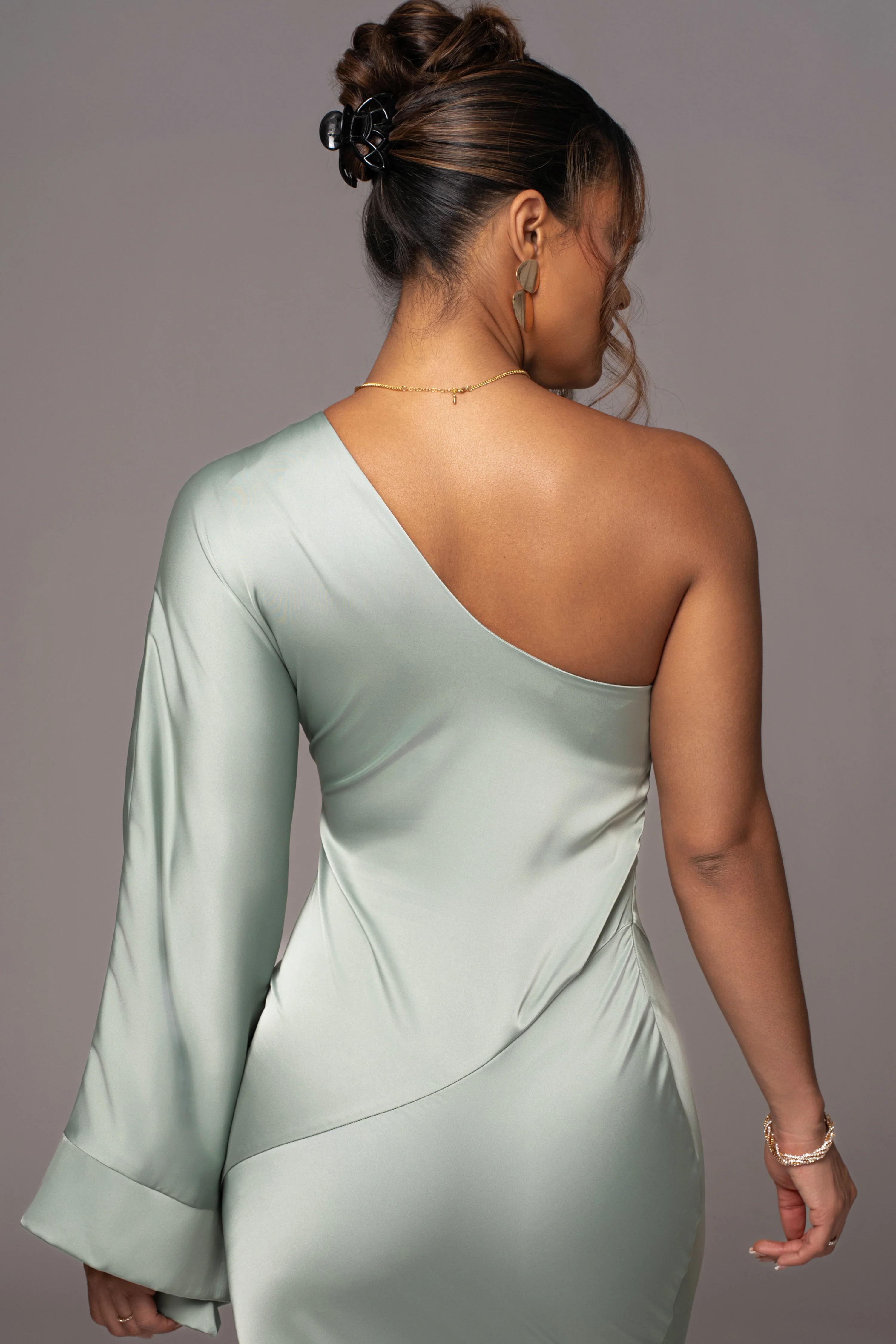 Sage Femme Drape Maxi Dress - Image 16