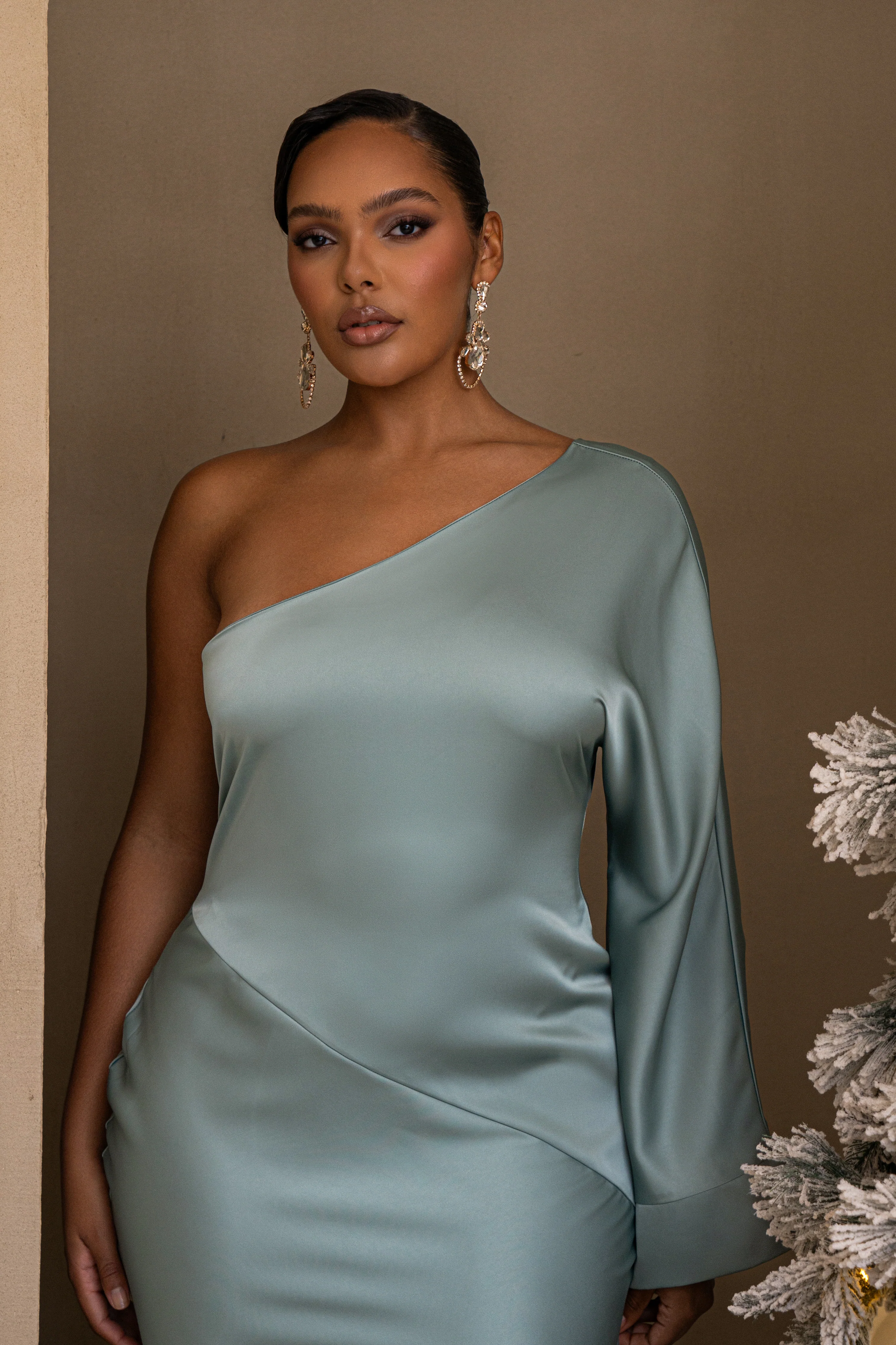 Sage Femme Drape Maxi Dress - Image 5